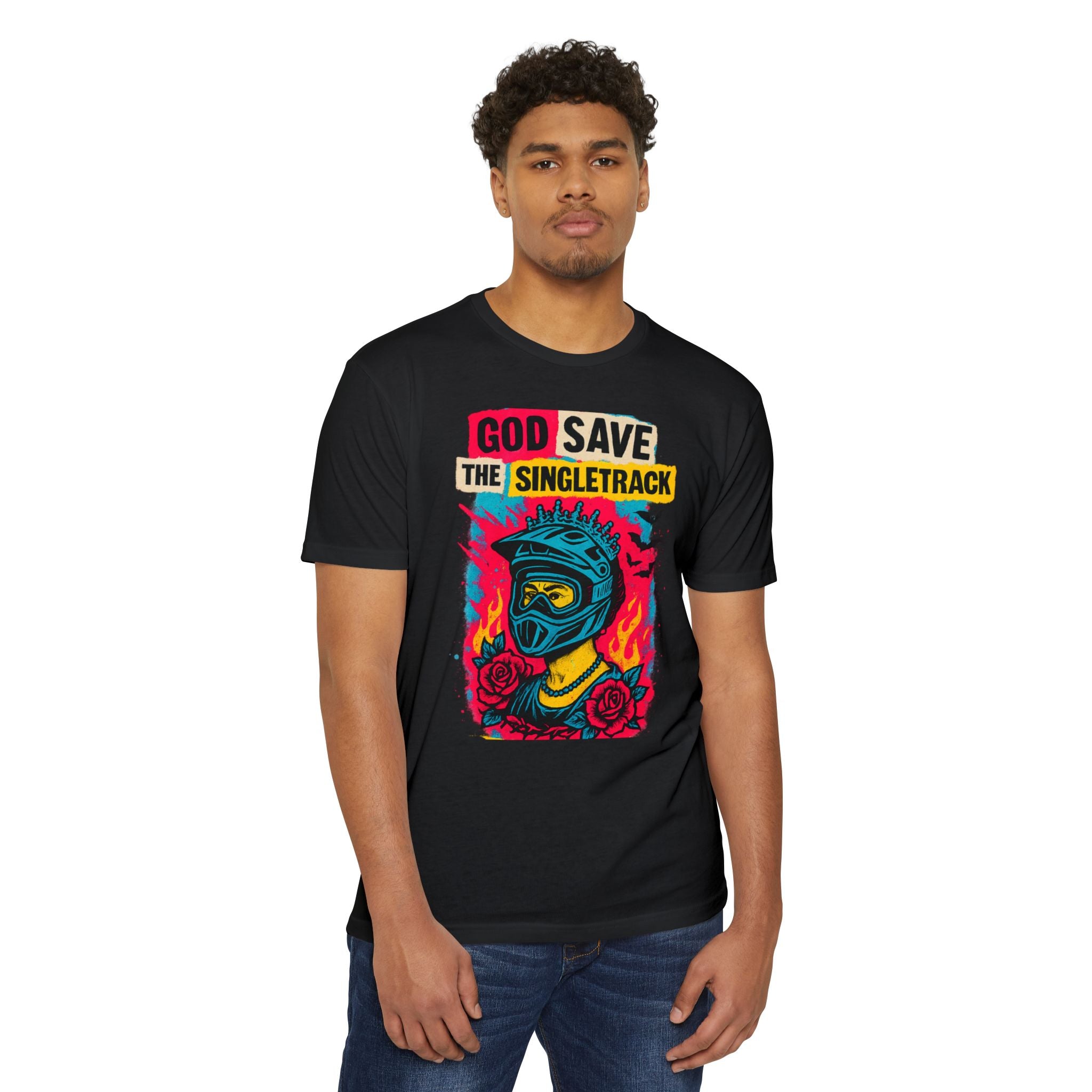 God Save The Singletrack - Men's Jersey Tee for Mountain Bikers