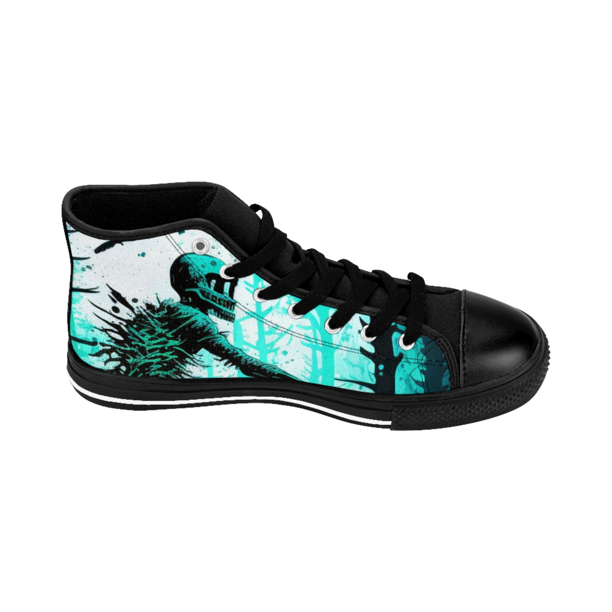 Men’s MTB Forest Splash High-Top Sneakers – Bold Rider Art, Durable Nylon Canvas