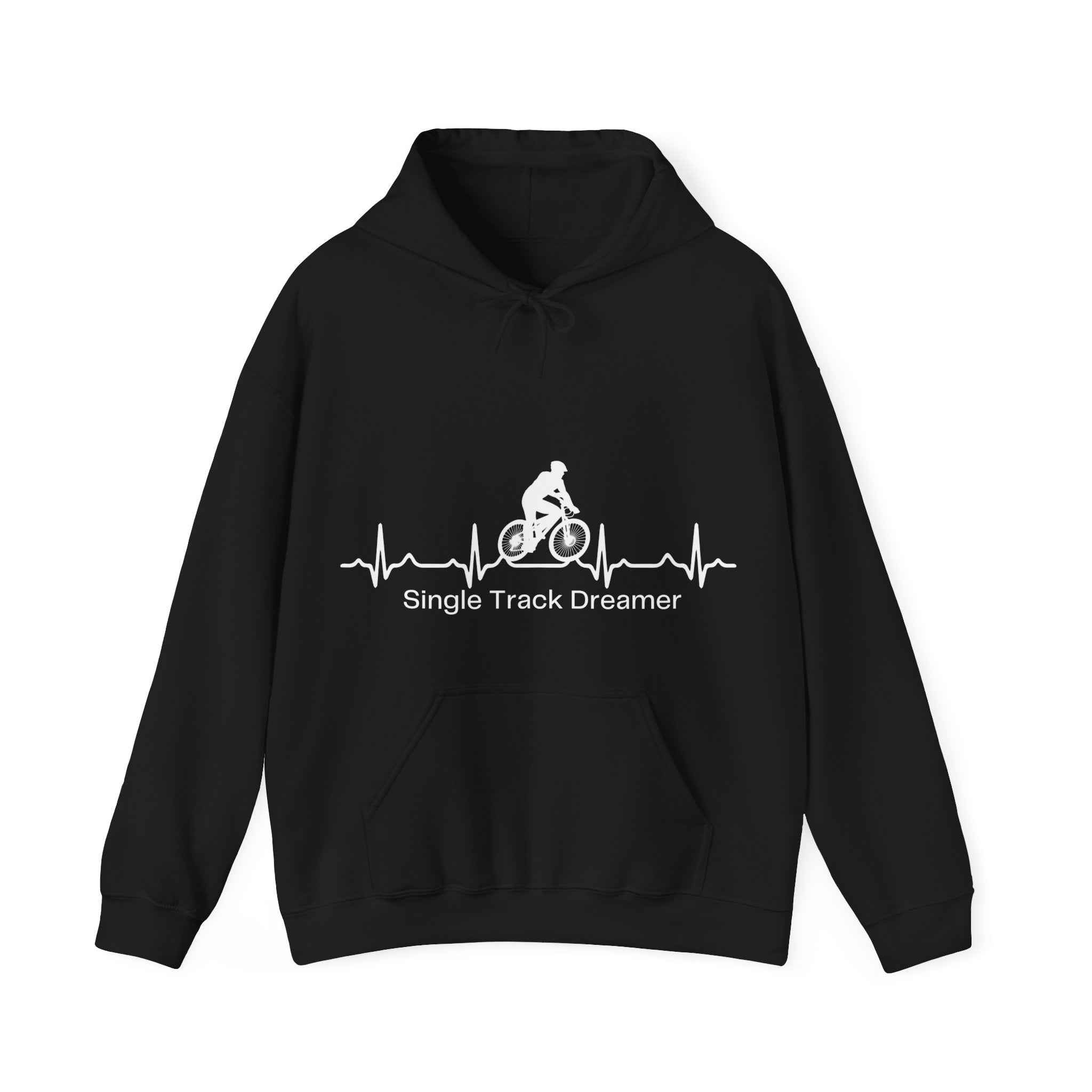 Single Track Dreamer MTB Heartbeat Hoodie – Mountain Biking Sweatshirt
