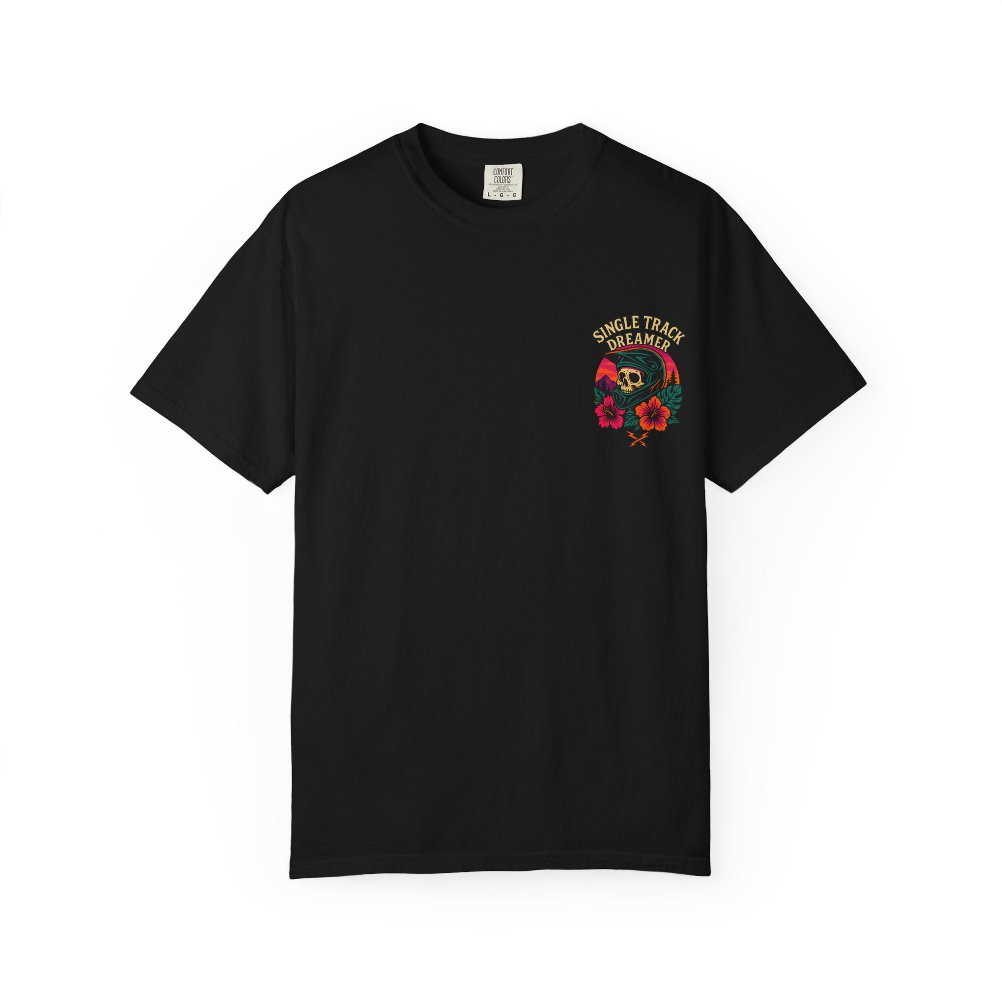 Skull-Sunset MTB Tee – Men's Garment-Dyed | Single Track Dreamer