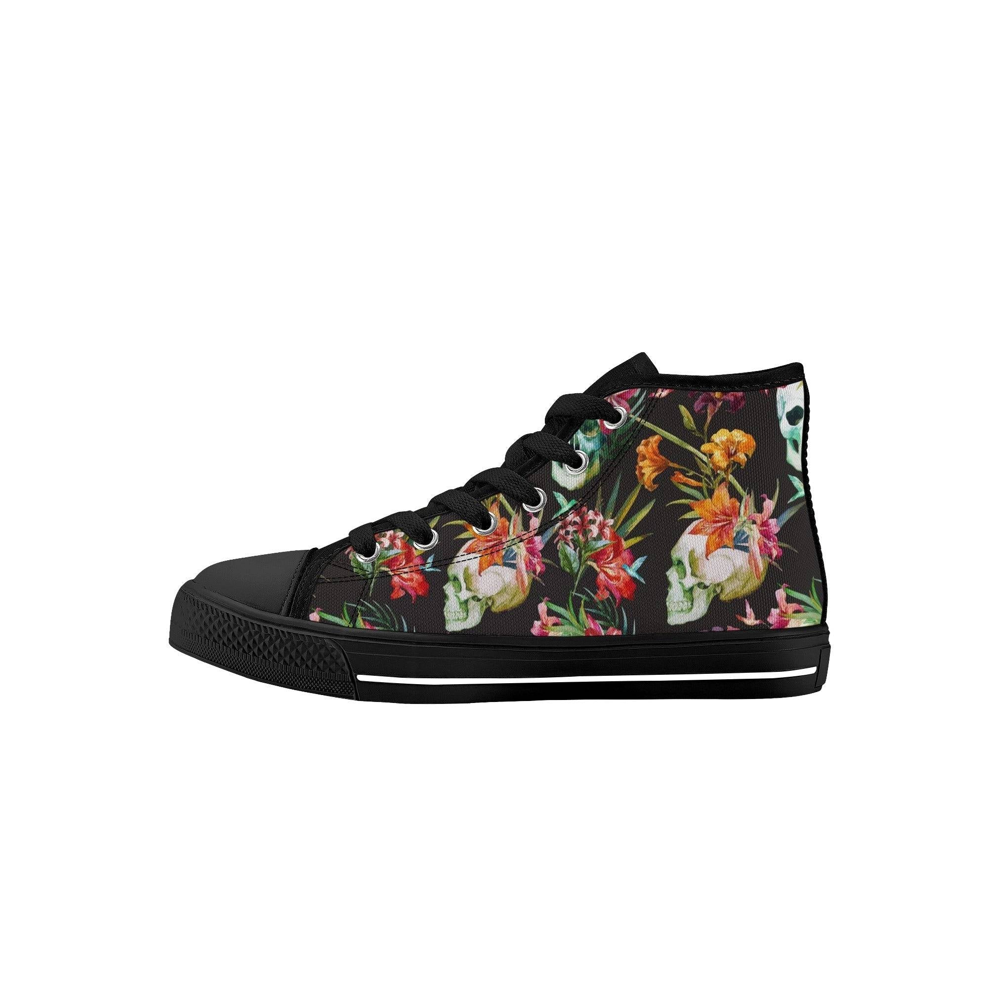 BOYS CONVERSE SHOES | SKULL FLORAL DESIGN | BLACK | SIZE 11 - 3 - Single Track Dreamer