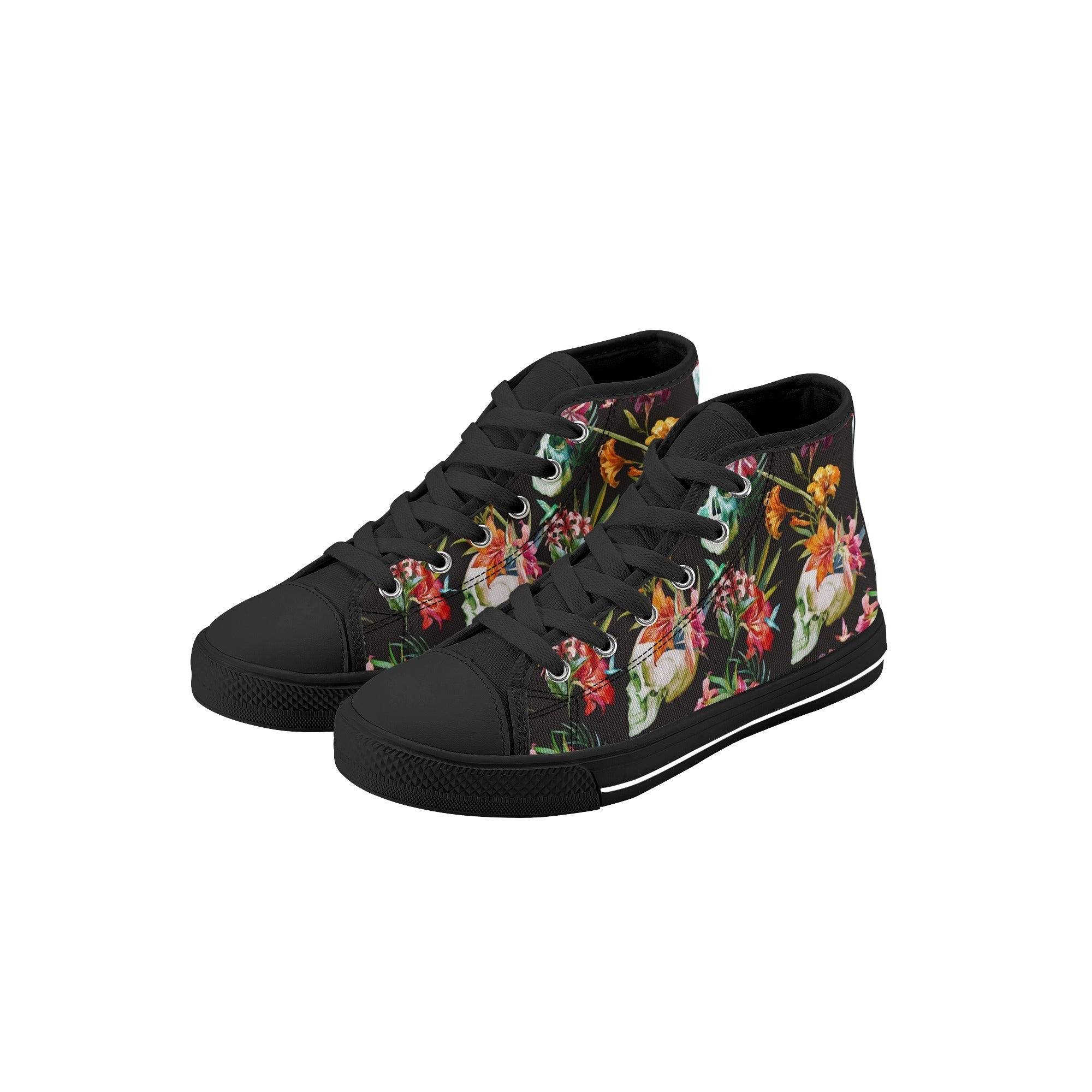 BOYS CONVERSE SHOES | SKULL FLORAL DESIGN | BLACK | SIZE 11 - 3 - Single Track Dreamer