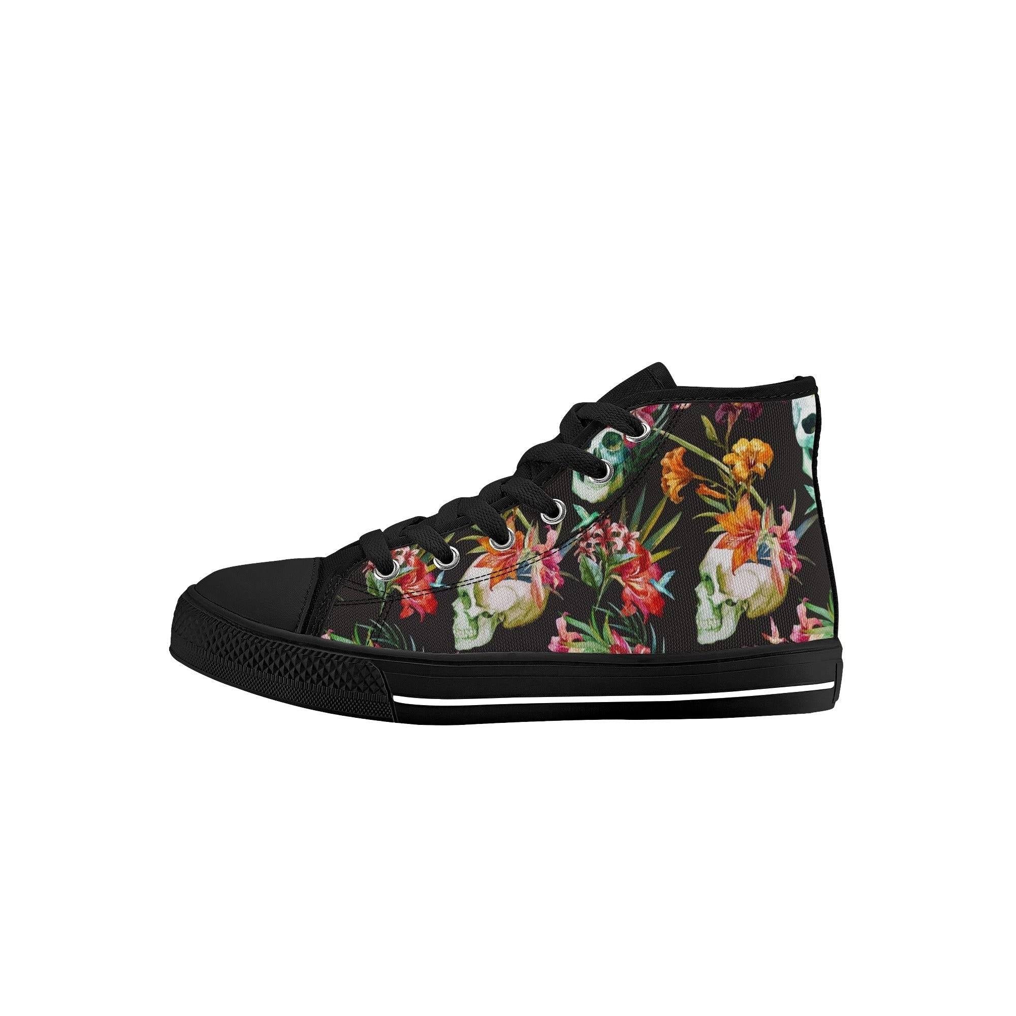 BOYS CONVERSE SHOES | SKULL FLORAL DESIGN | BLACK | SIZE 11 - 3 - Single Track Dreamer