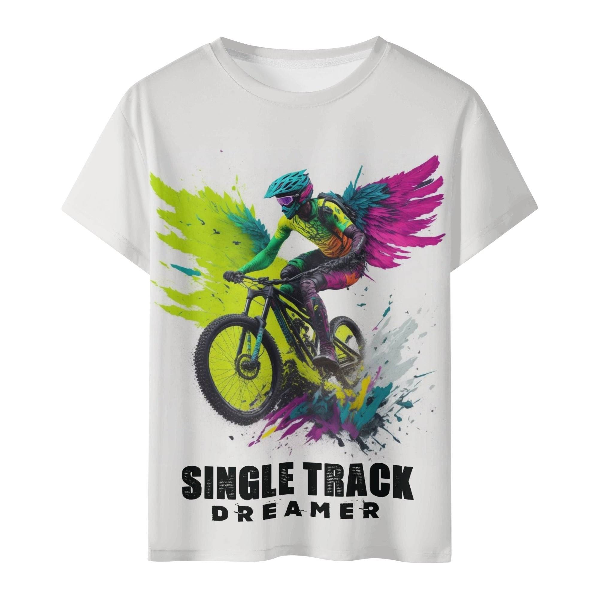 BOYS TSHIRT | MOUNTAIN BIKER WITH ANGEL WINGS | XS - XL - Single Track Dreamer