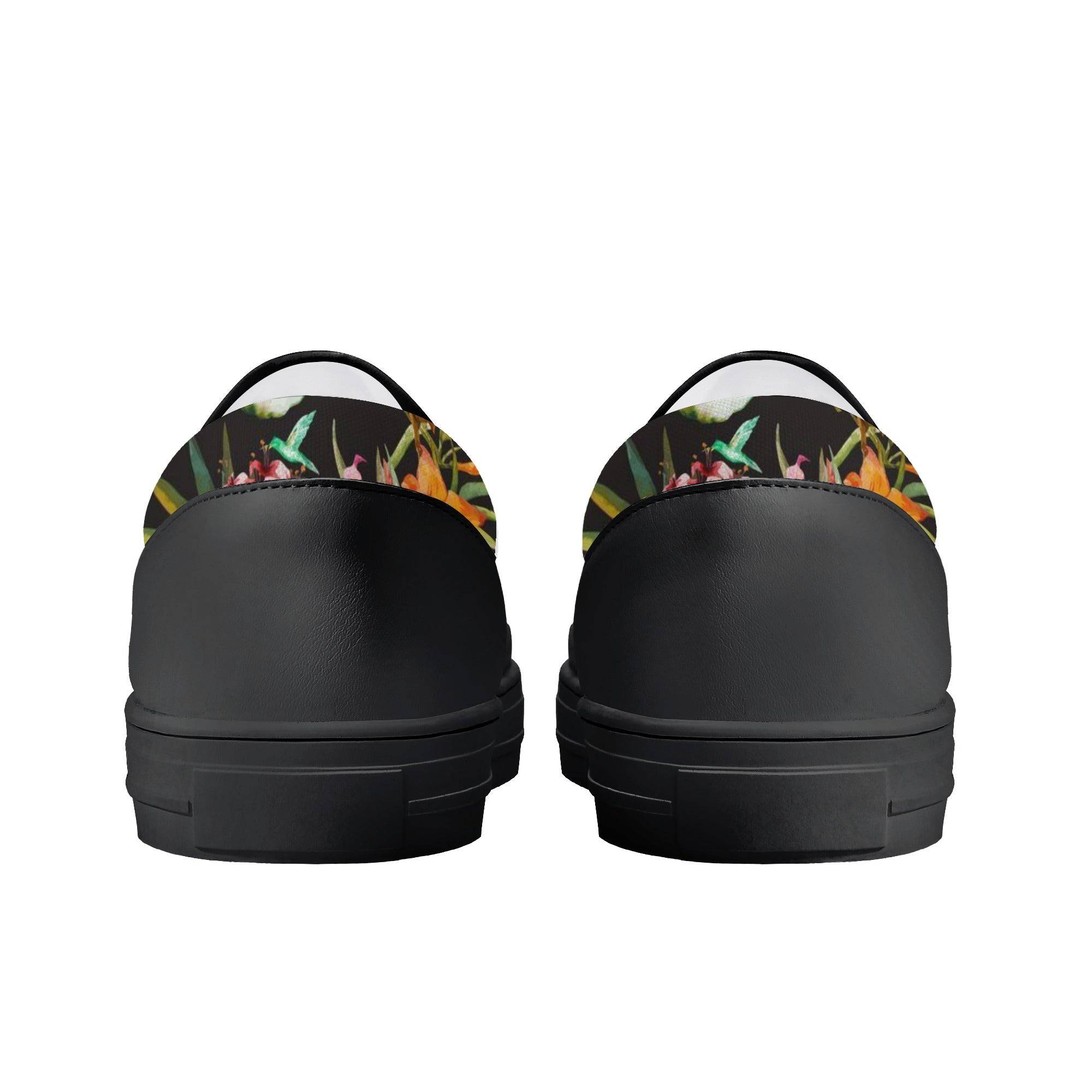 KIDS SLIP ON SHOES | FLORAL SKULL PATTERN | BLACK | SIZES 11 - 3 - Single Track Dreamer