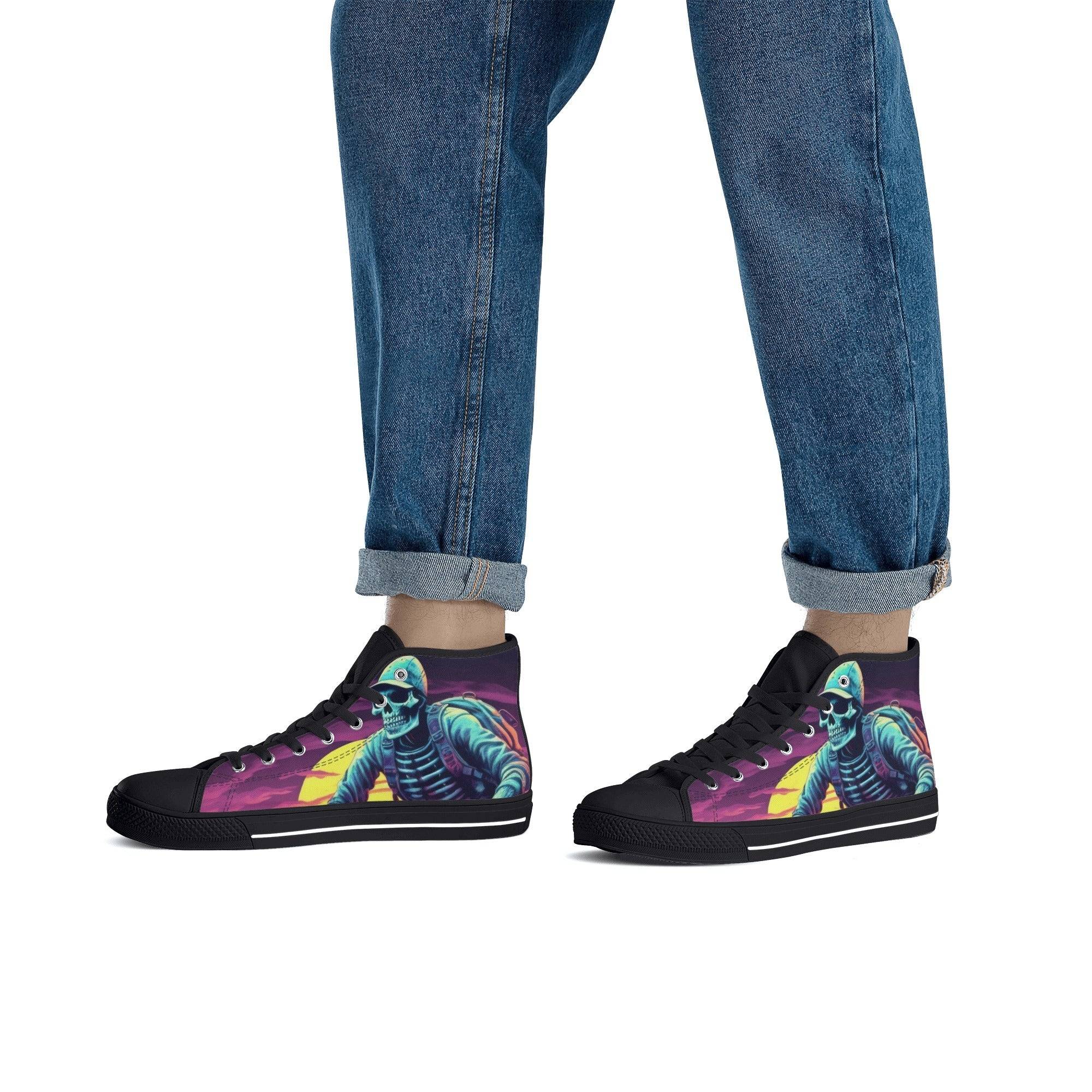 MENS CONVERSE SHOES | SKELETON SUNSET | BLACK | US5 - US12 - Single Track Dreamer