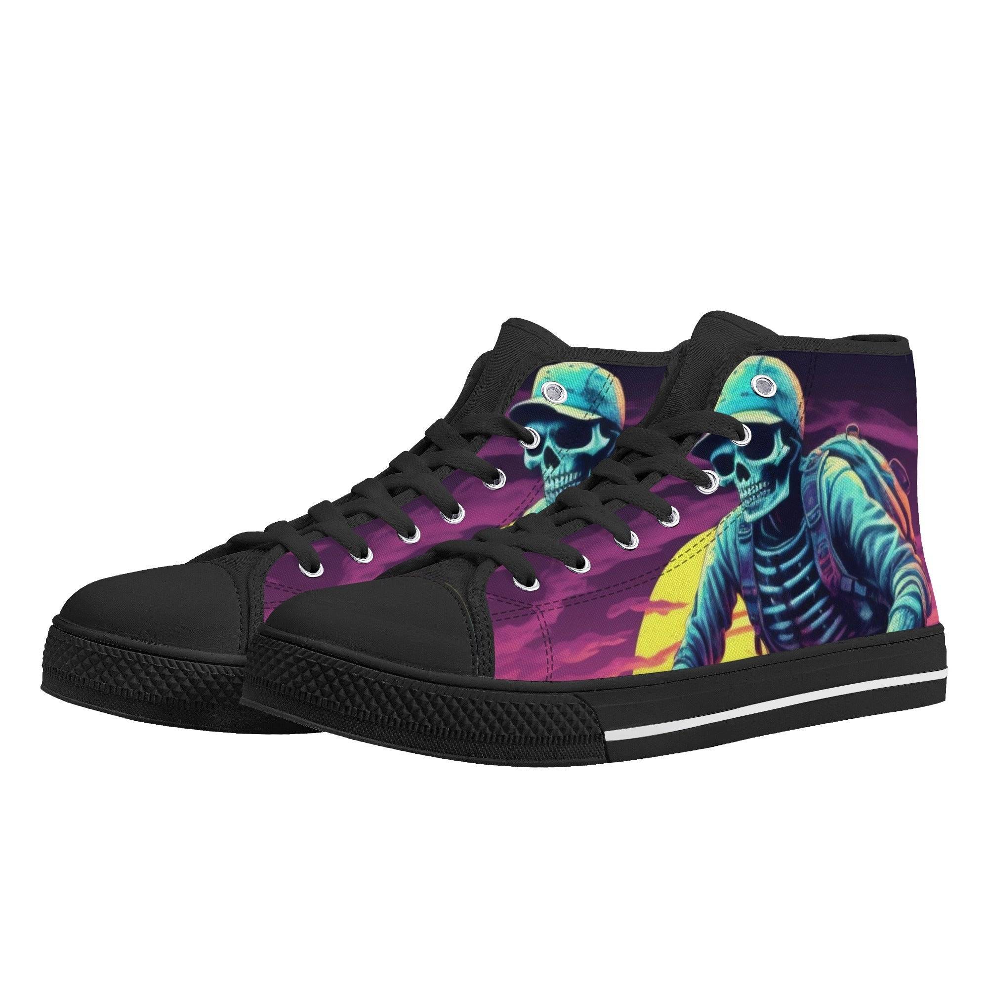MENS CONVERSE SHOES | SKELETON SUNSET | BLACK | US5 - US12 - Single Track Dreamer