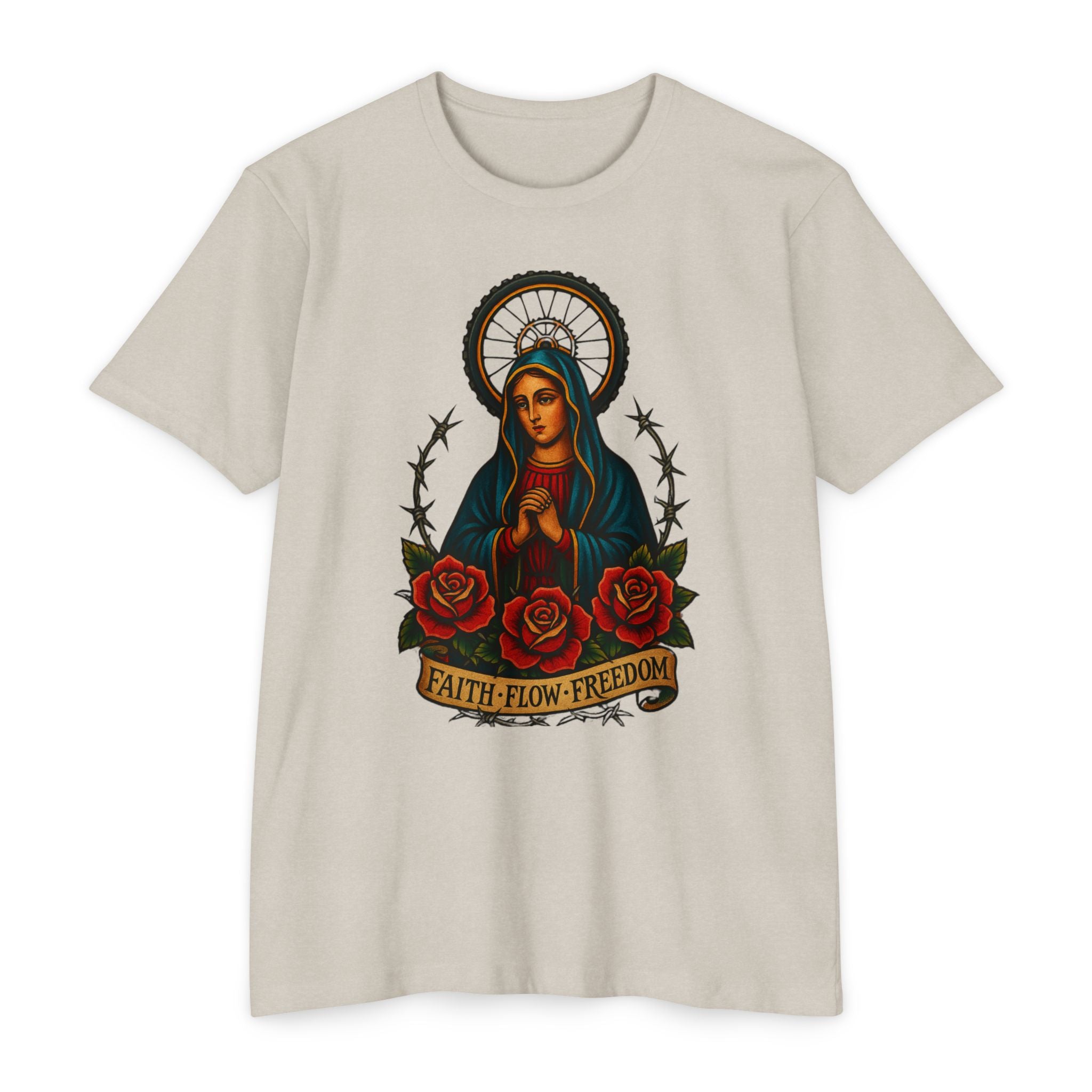 Faith Flow Freedom Men's Short Sleeve Tee - Inspirational Graphic T-Shirt
