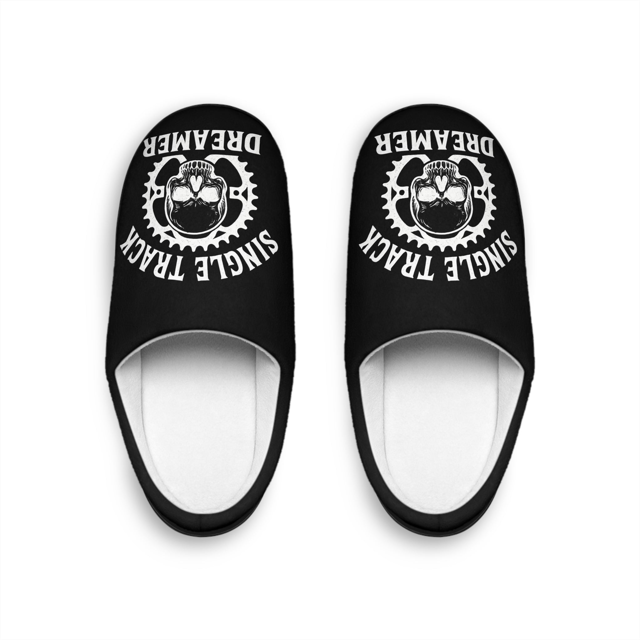 Single Track Dreamer MTB Indoor Slippers – Flannel Fleece Comfort with Rider Attitude