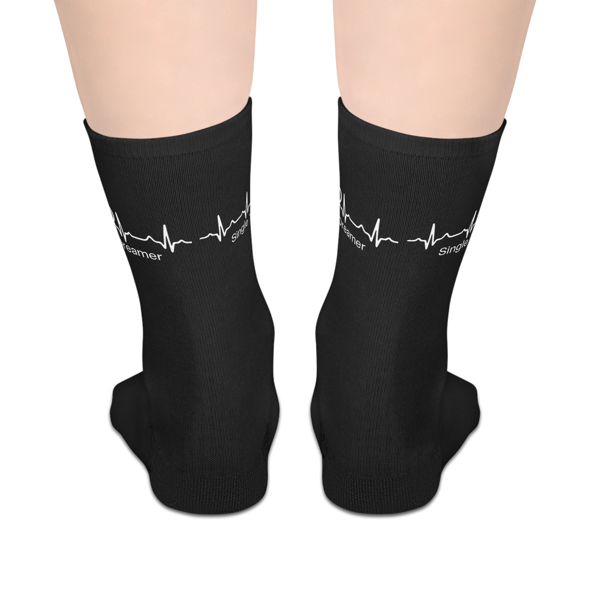 Single Track Dreamer Heartbeat | Custom Crew Socks