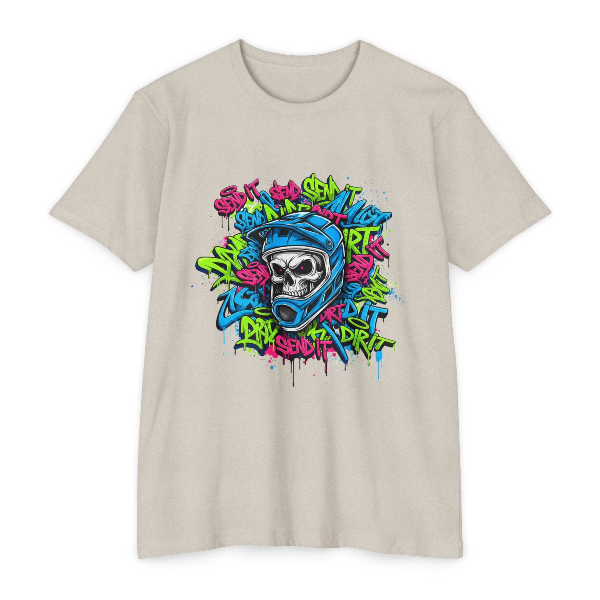 Men's Graffiti Skull T-Shirt | Moto Helmet Graphic Tee