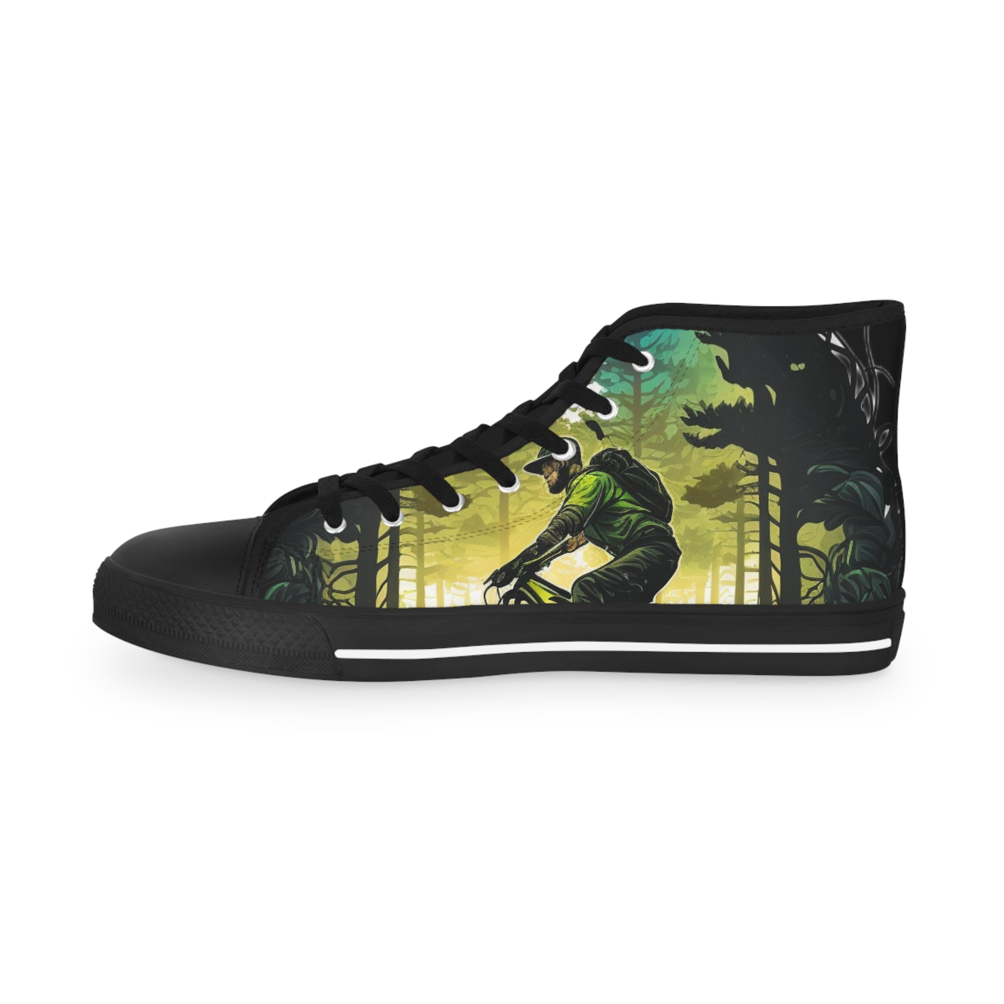 Men’s High Top MTB Sneakers – Breathable Canvas | Shock-Absorbing Trail Rider Shoes