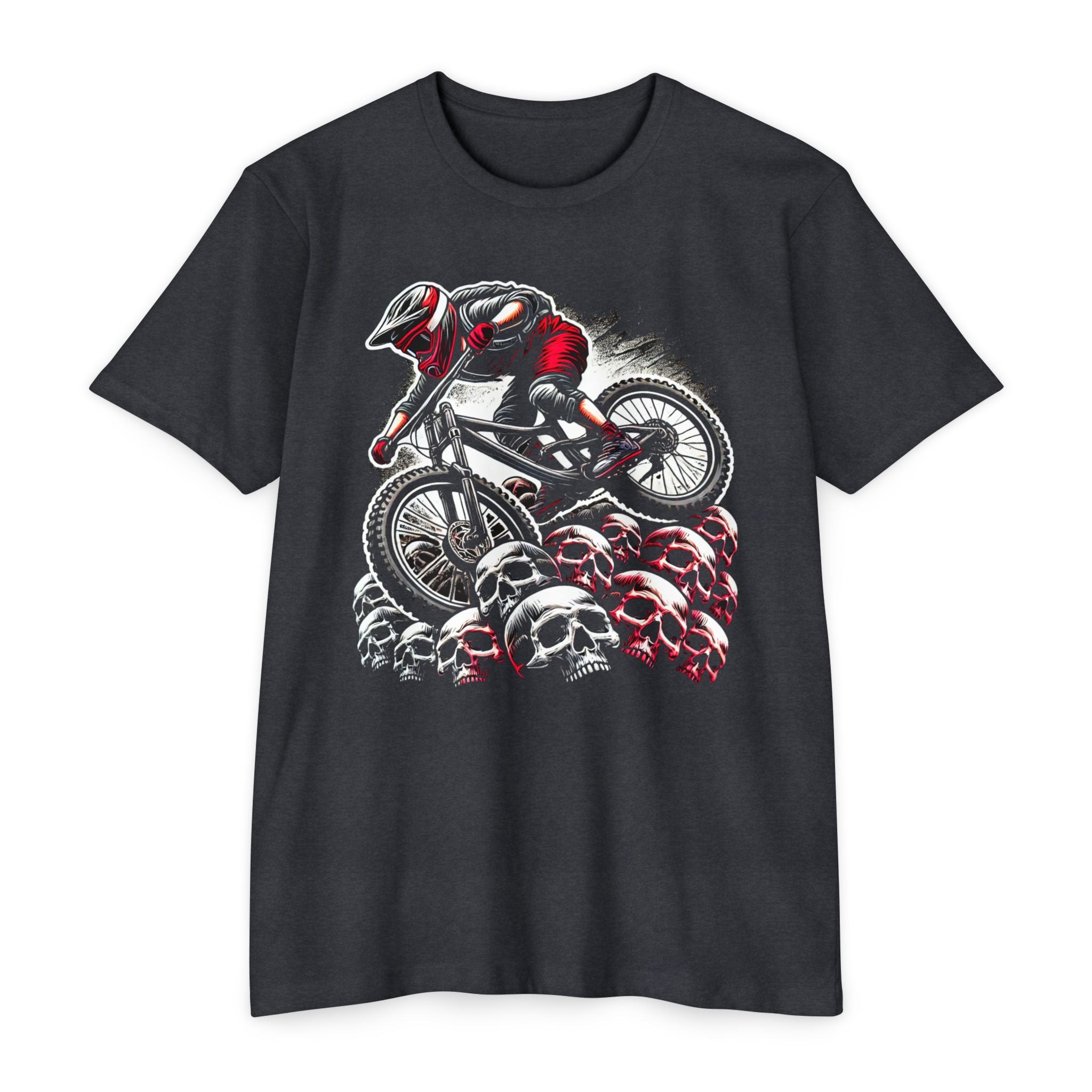 Skull Descent – Single Track Dreamer Men’s CVC Jersey Mountain Bike T-Shirt