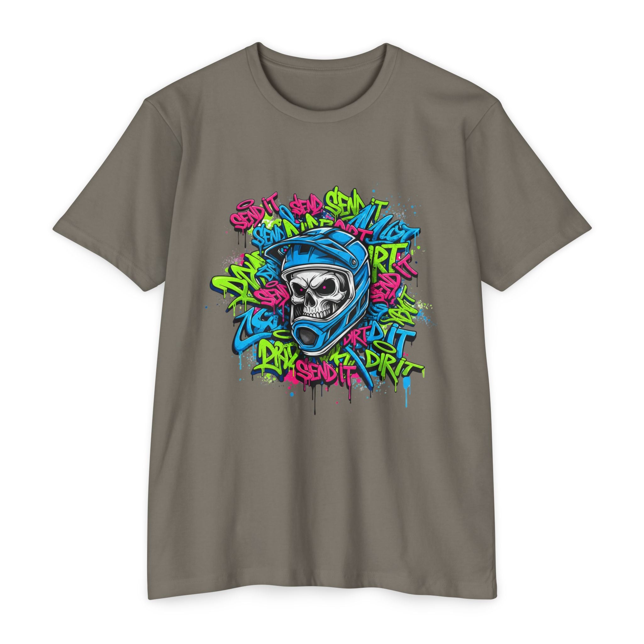 Men's Graffiti Skull T-Shirt | Moto Helmet Graphic Tee