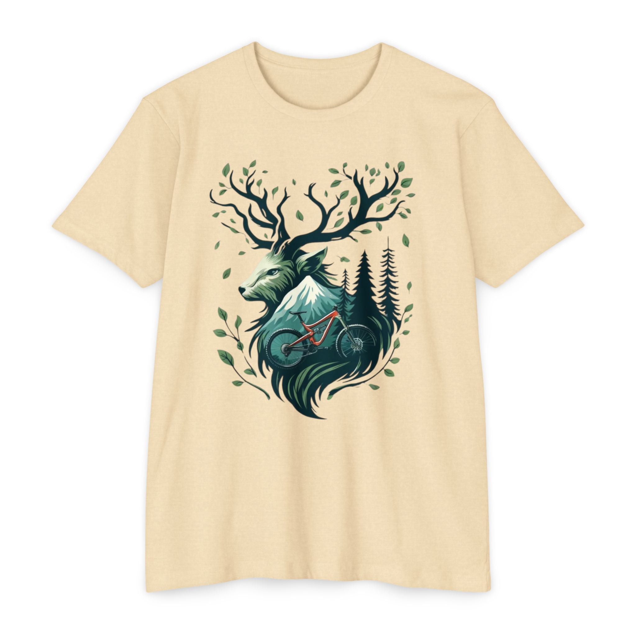 Forest Deer Mountain Bike T-Shirt – Nature Trail Rider Tee