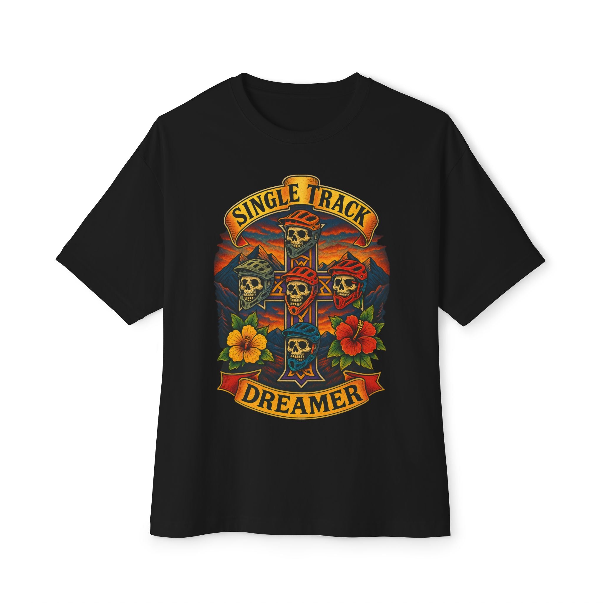 Single Track Dreamer Oversized Tee - Men's Graphic T-Shirt for Mountain Bikers