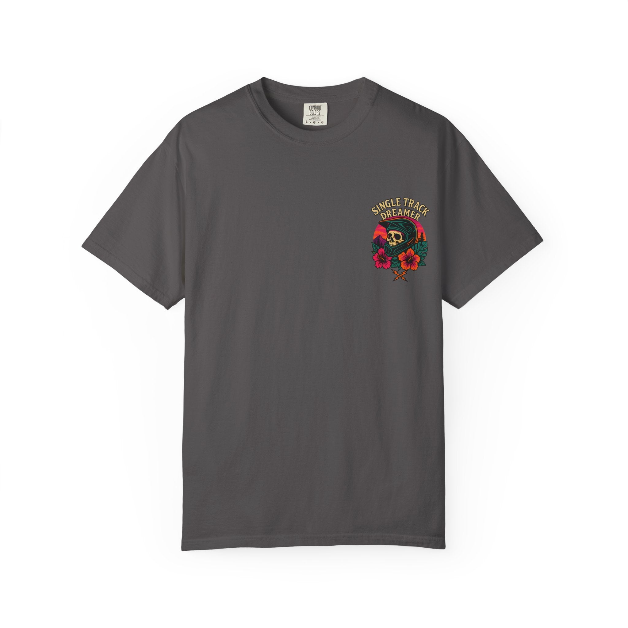 Skull-Sunset MTB Tee – Men's Garment-Dyed | Single Track Dreamer