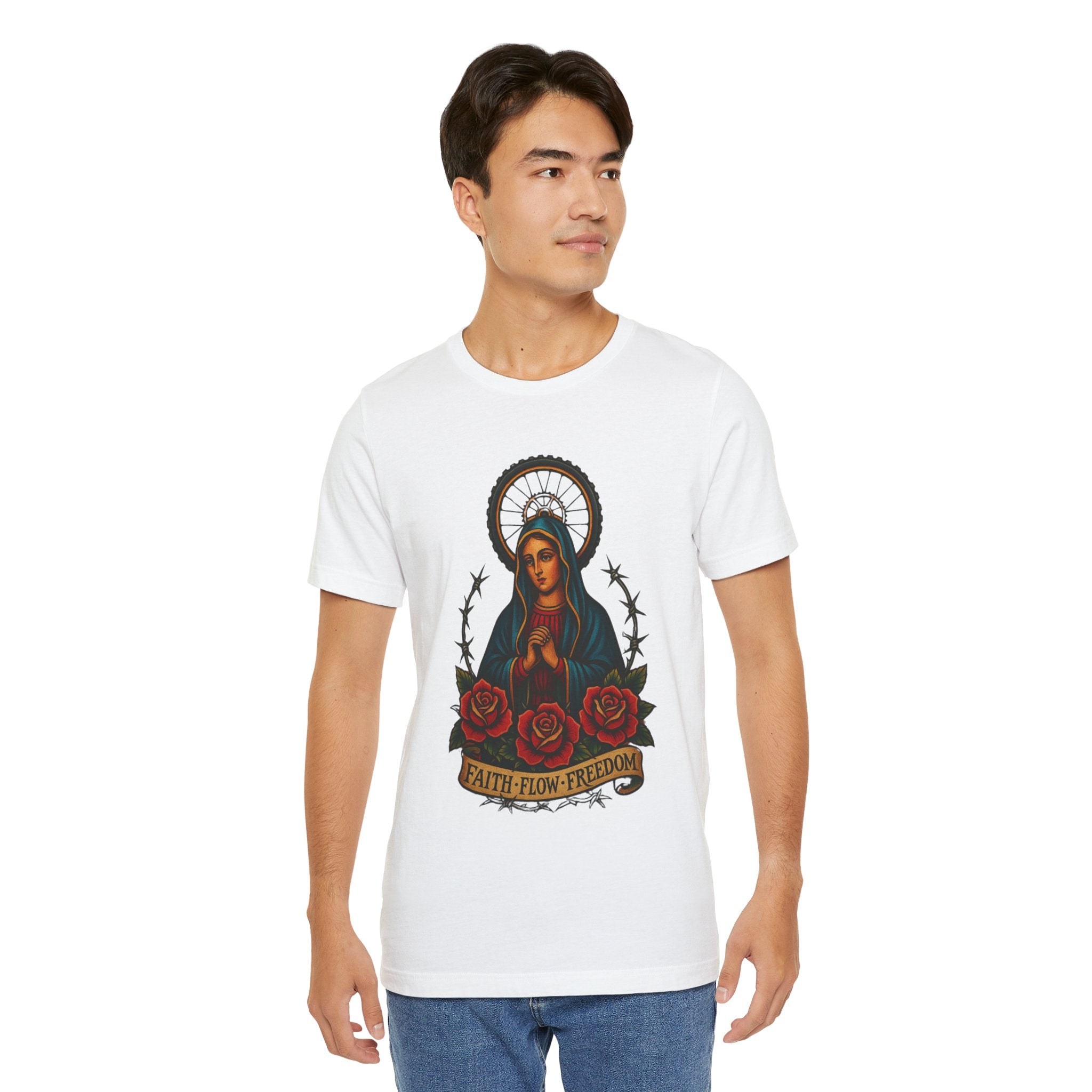 Faith Flow Freedom Men's Short Sleeve Tee - Inspirational Graphic T-Shirt