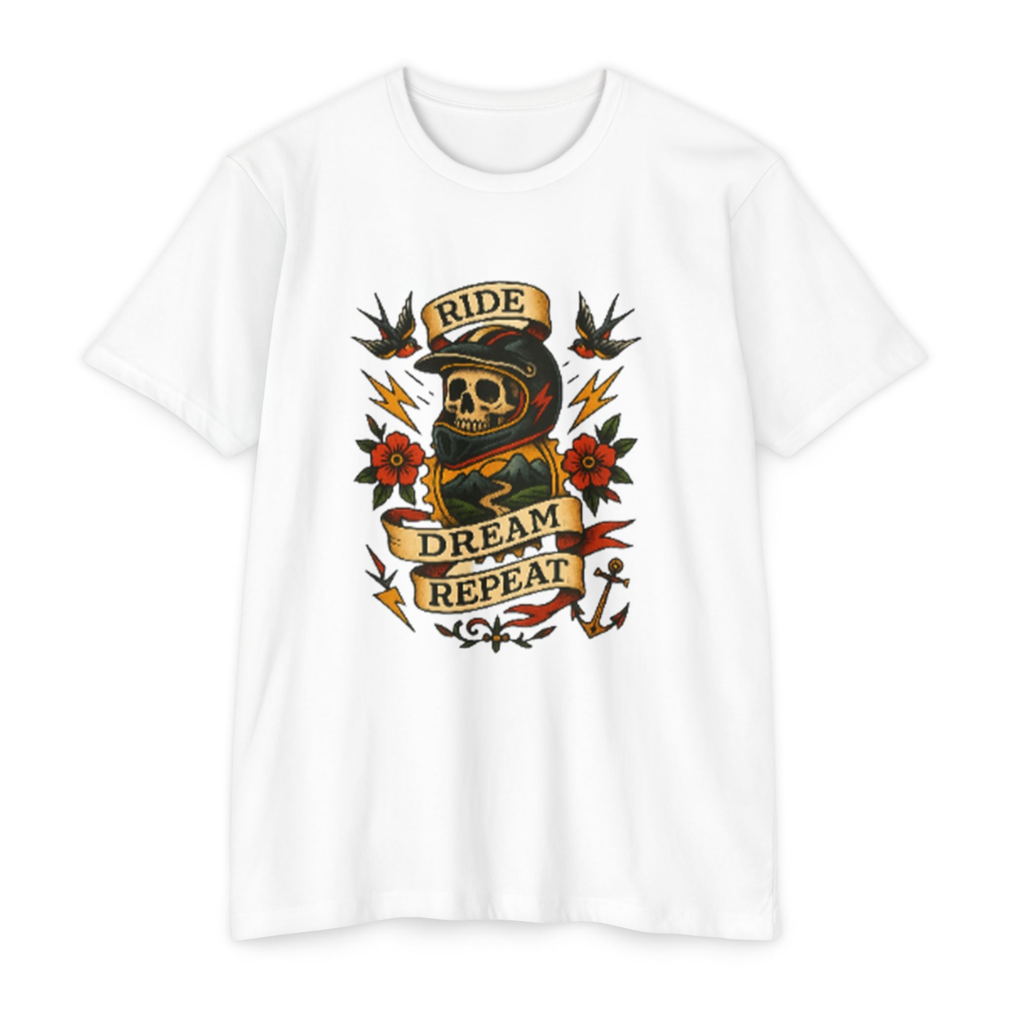 Ride Dream Repeat – Single Track Dreamer Men’s CVC Jersey Mountain Bike T-Shirt