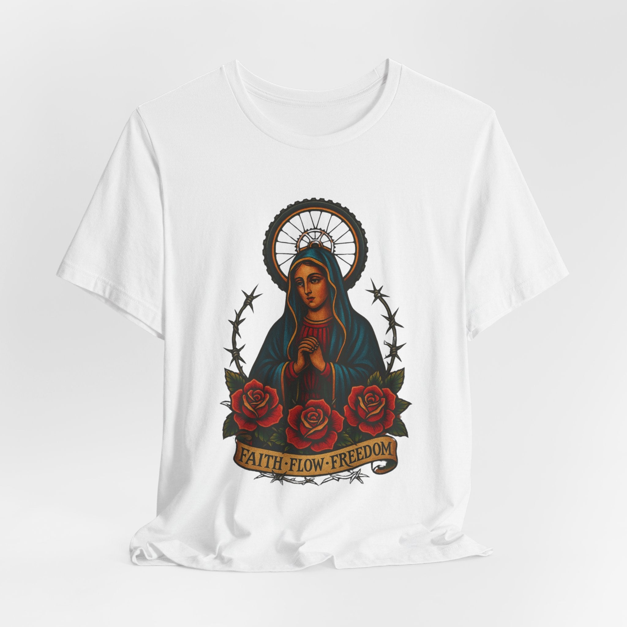 Faith Flow Freedom Men's Short Sleeve Tee - Inspirational Graphic T-Shirt
