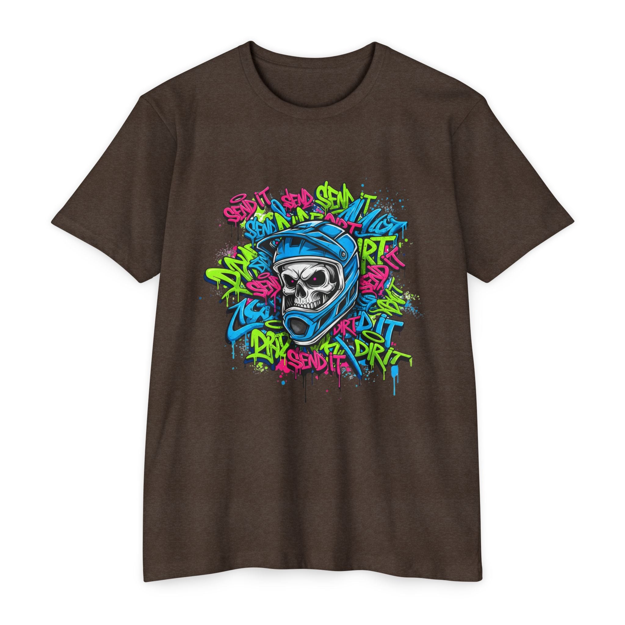 Men's Graffiti Skull T-Shirt | Moto Helmet Graphic Tee