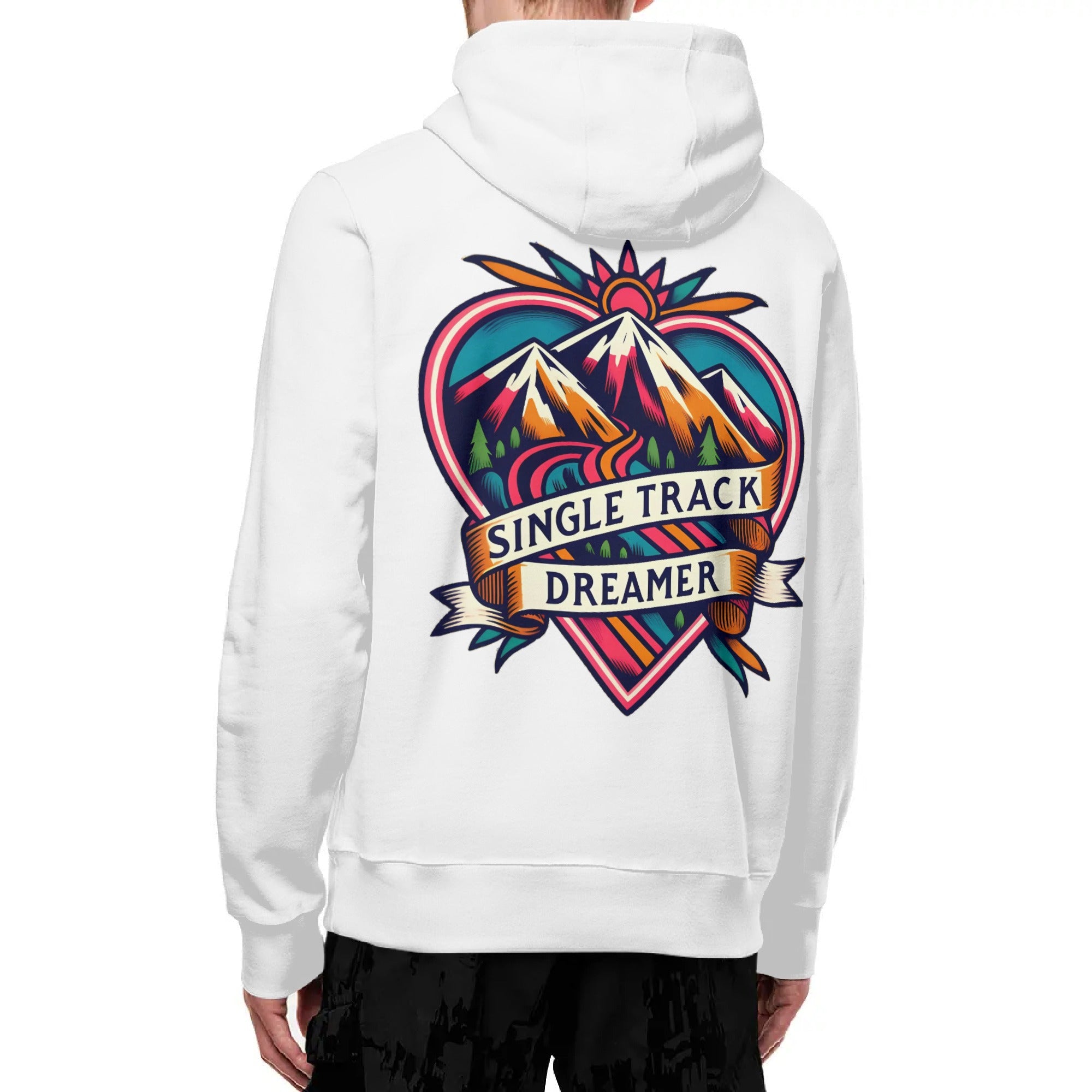Mens Hoodie | Streetwear Heart & Mountains