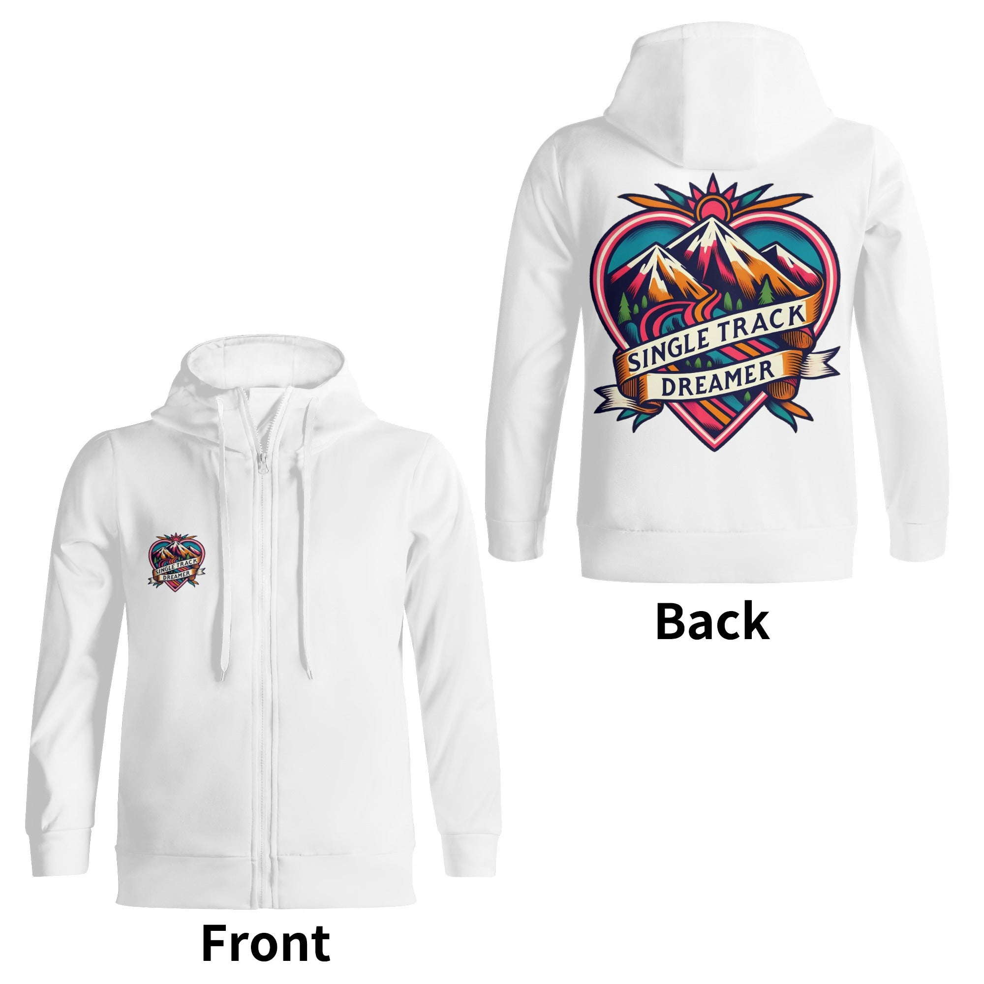 Mens Hoodie | Streetwear Heart & Mountains