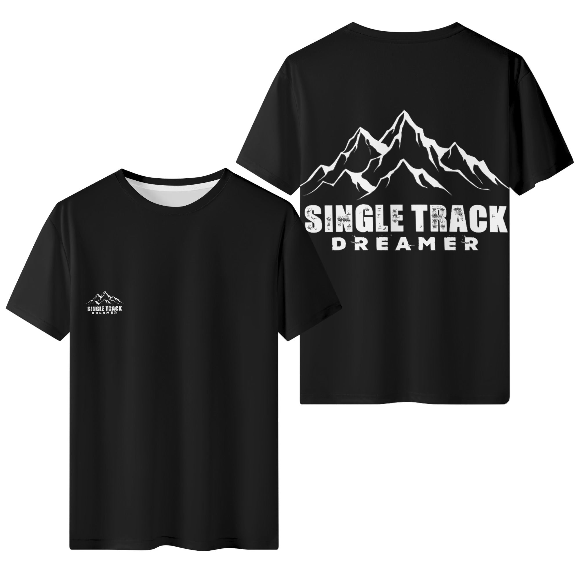 a black t - shirt with the words single track on it