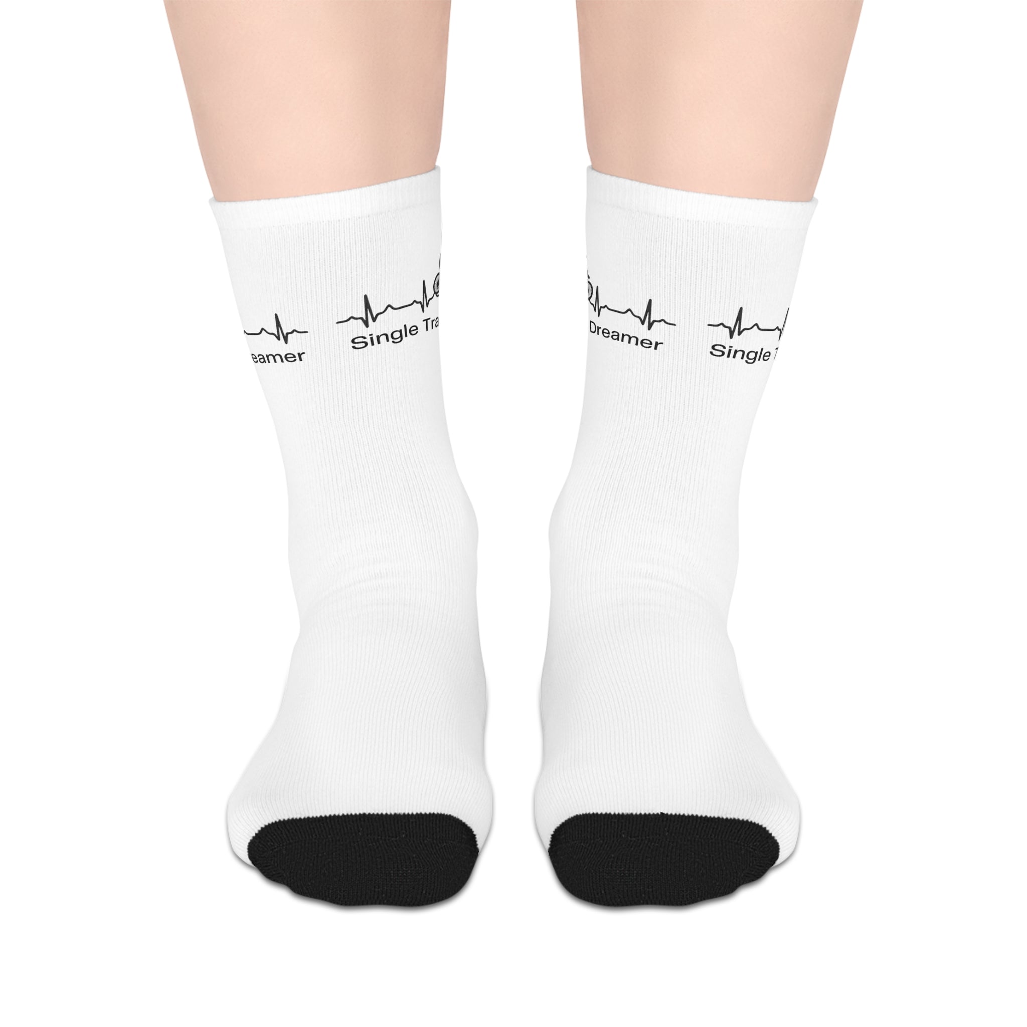 Single Track Dreamer MTB Heartbeat Crew Socks – Mountain Bike Riding Socks