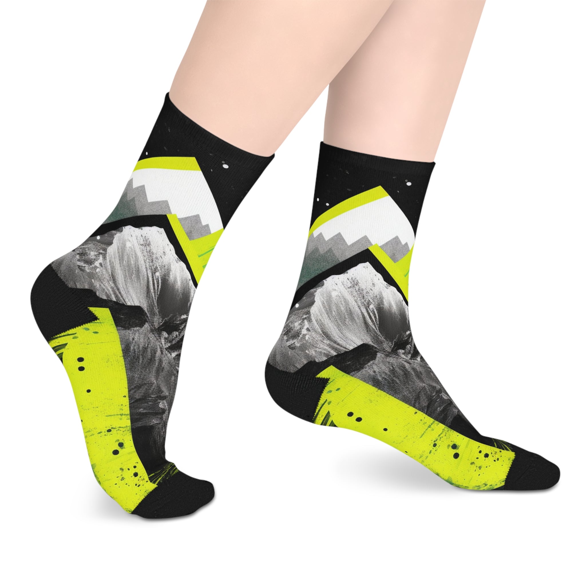 Neon Trail Crew Socks – Mountain Bike Graphic Performance Socks