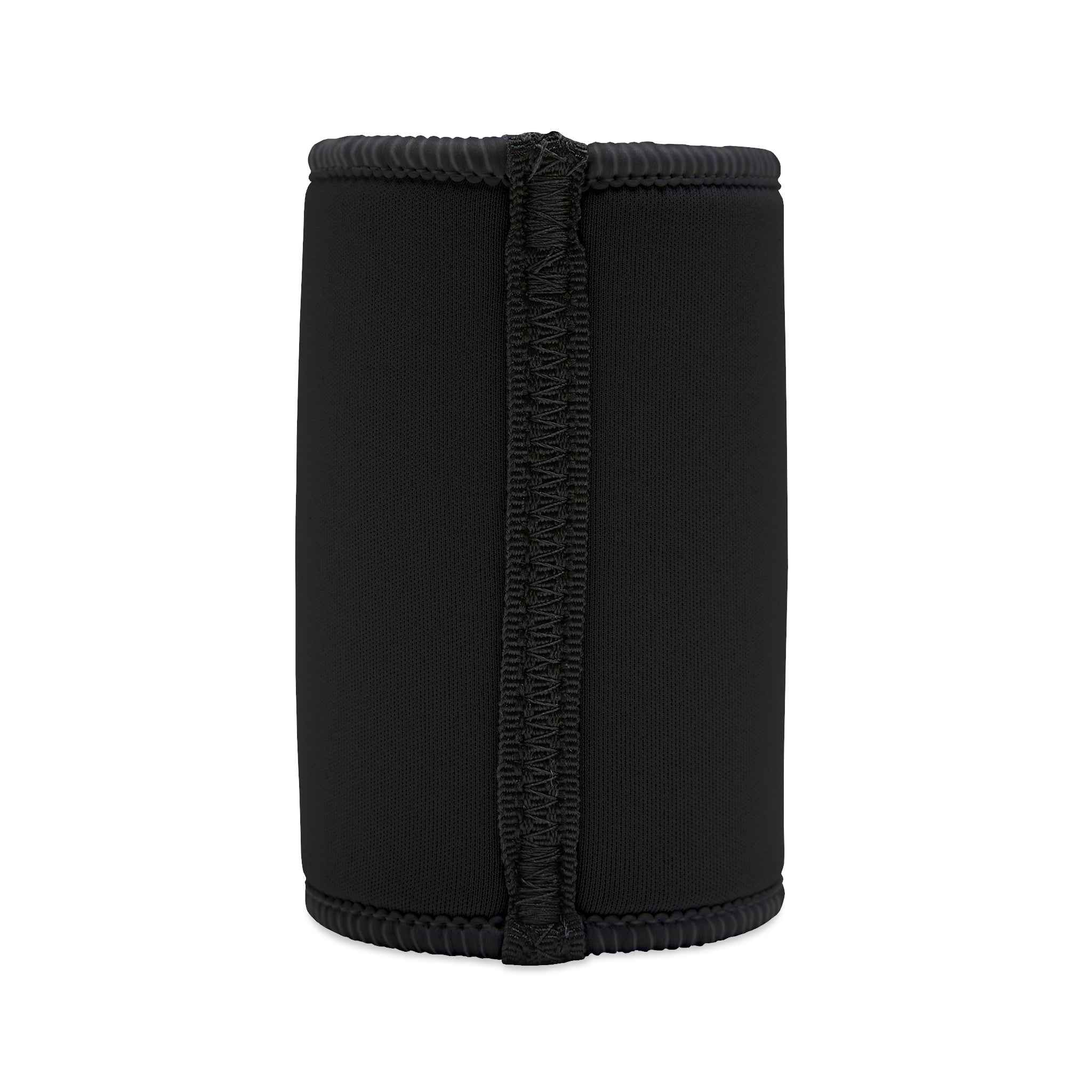 Back view of Skull Design Stubby Cooler - Single Track Dreamer in black neoprene, ideal for mountain bikers and outdoor drink insulation.