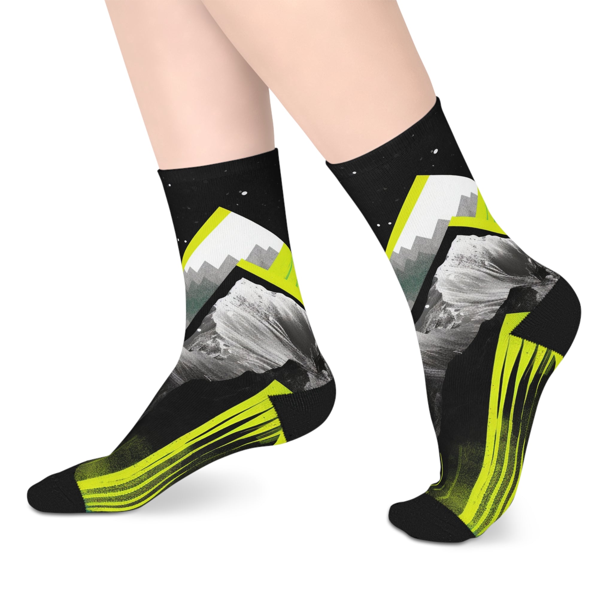 Neon Trail Crew Socks – Mountain Bike Graphic Performance Socks