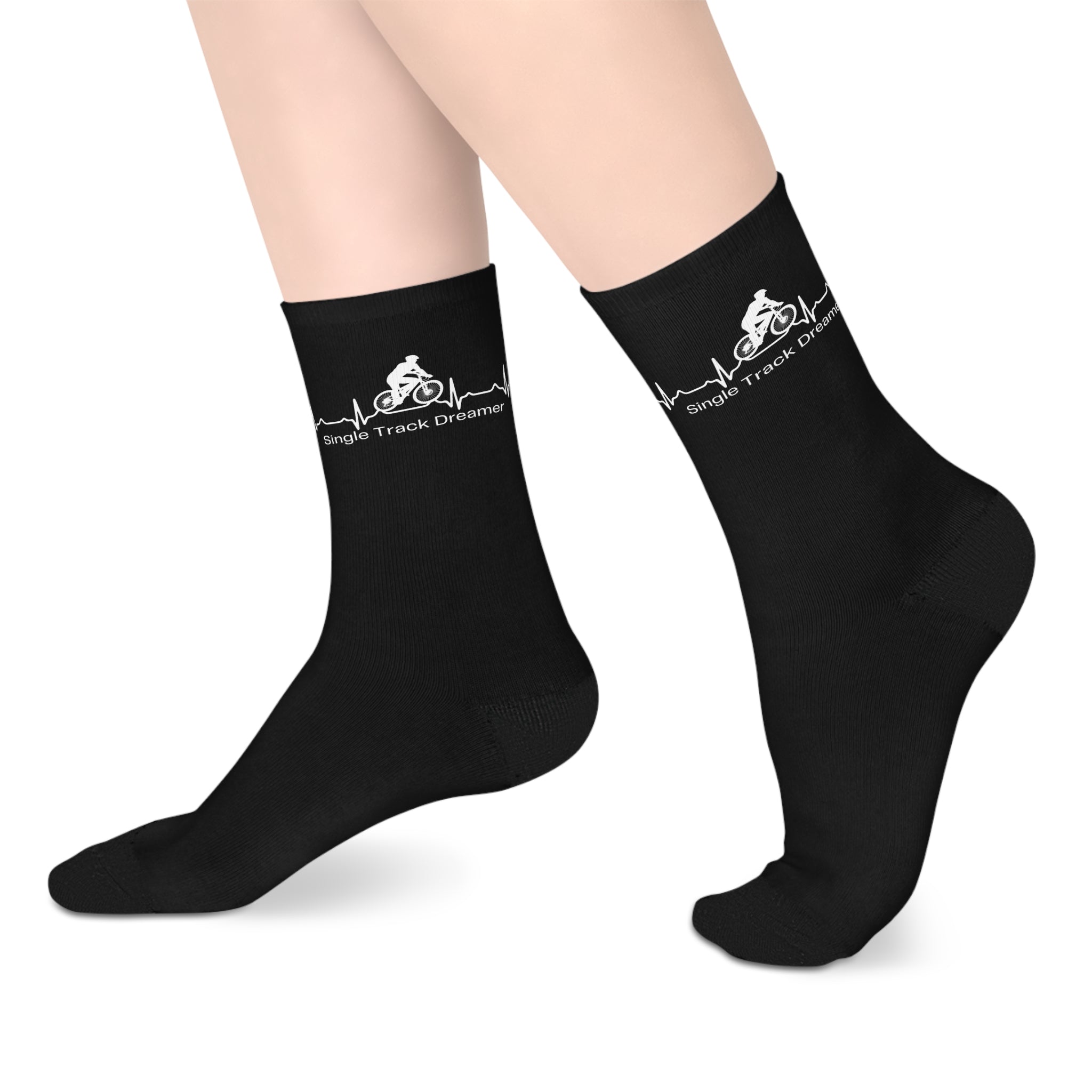 Single Track Dreamer Heartbeat | Custom Crew Socks