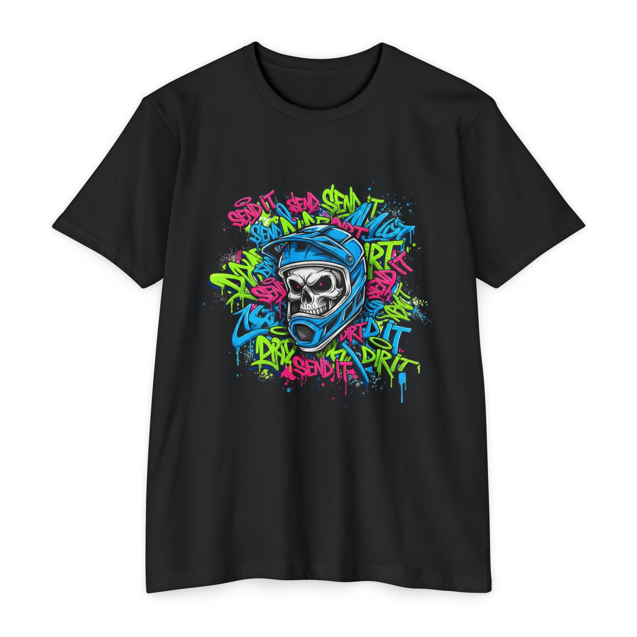 Men's Graffiti Skull T-Shirt | Moto Helmet Graphic Tee