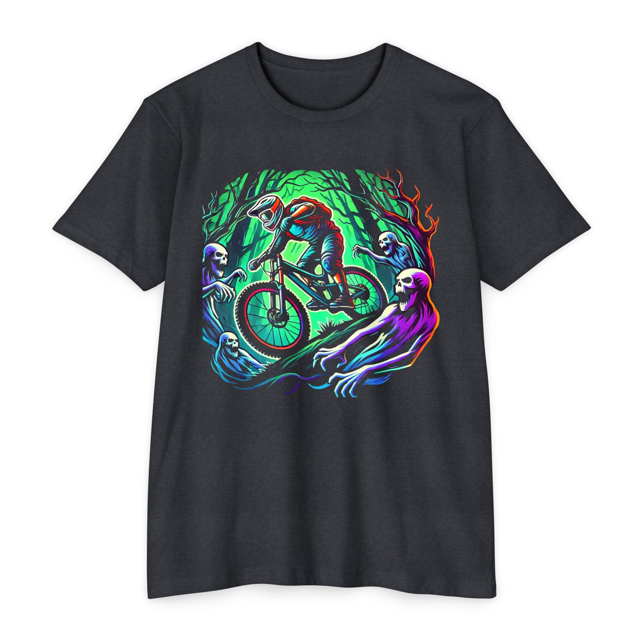 Phantom Trail – Single Track Dreamer Men’s CVC Jersey Mountain Bike T-Shirt