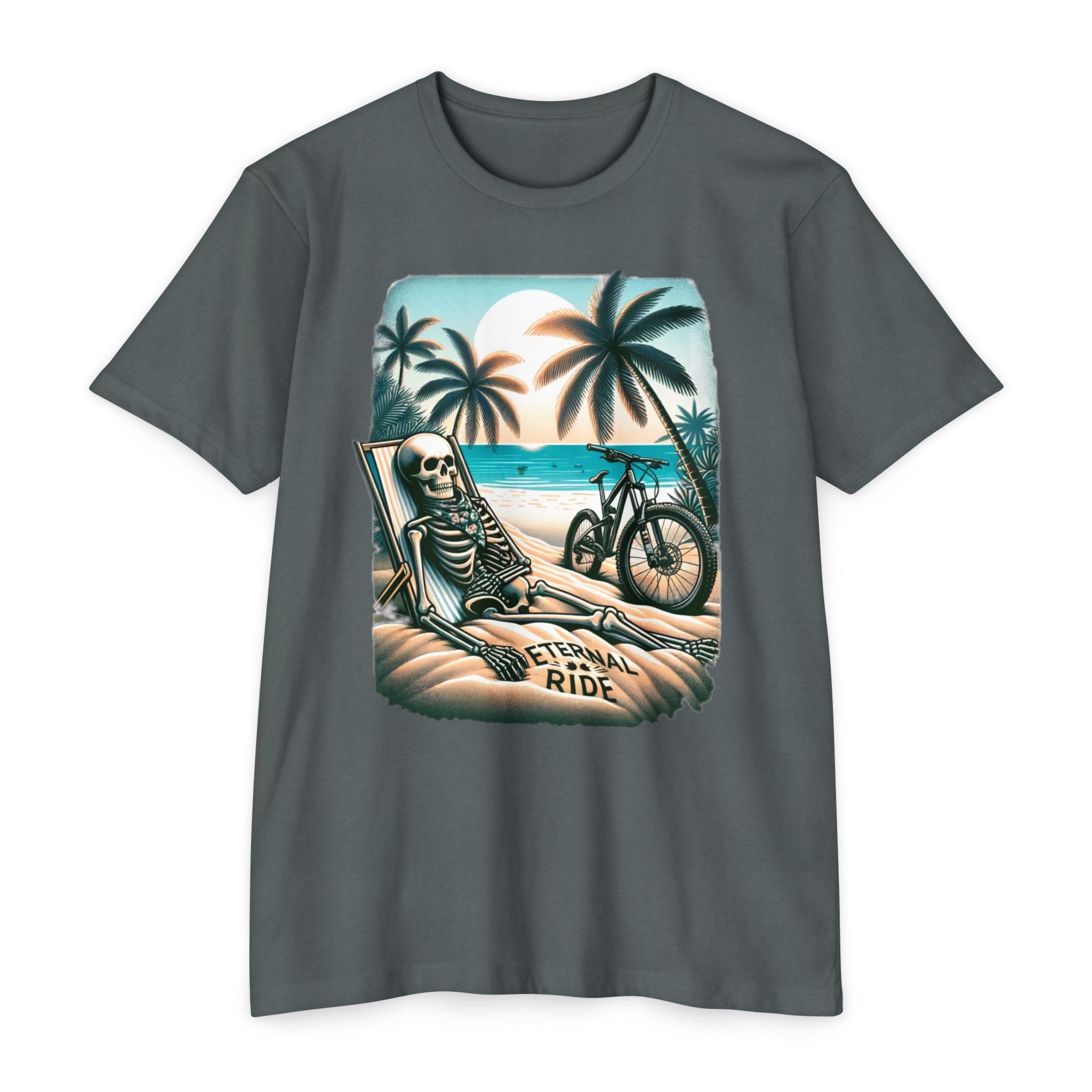 Eternal Ride – Single Track Dreamer Skeleton Beach Men's CVC Jersey T-Shirt