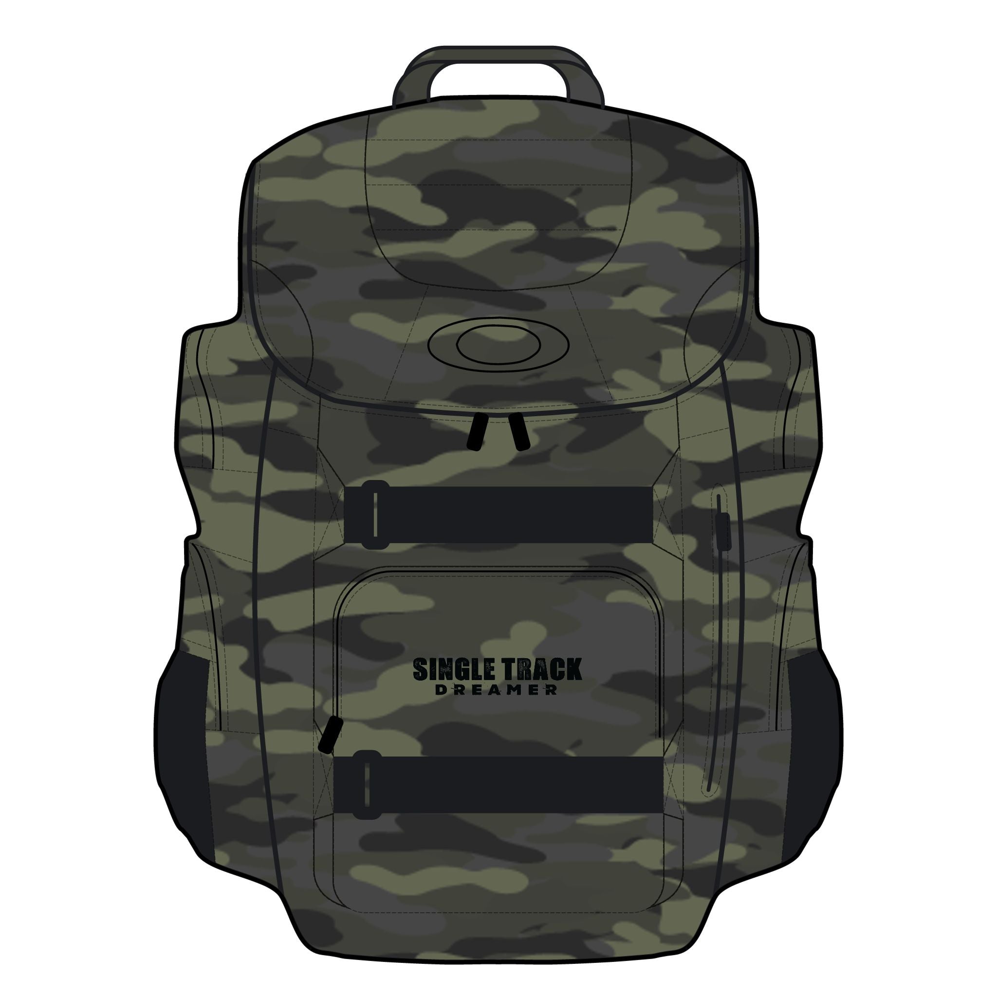 Camouflage Enduro 30L Backpack for Adventurers with tactical design and ample storage, perfect for camping, hiking, or travel.
