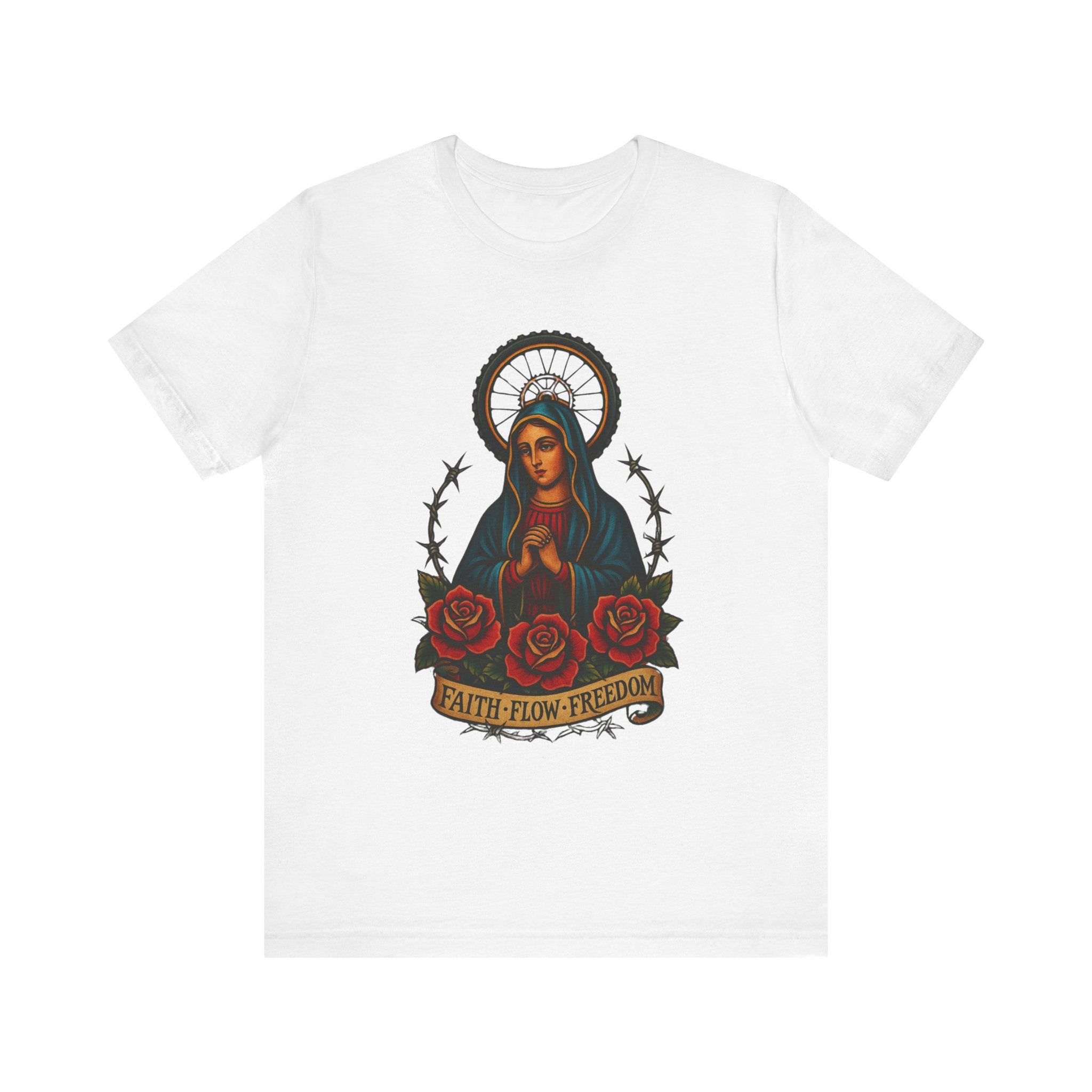 Faith Flow Freedom Men's Short Sleeve Tee - Inspirational Graphic T-Shirt