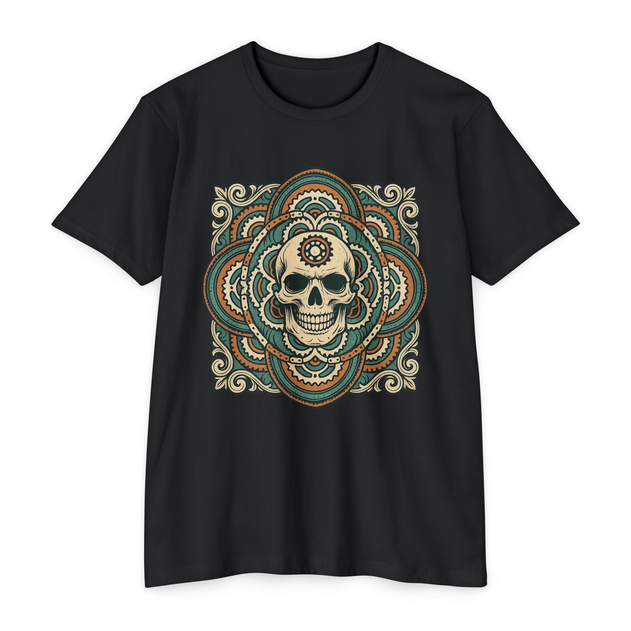 Mandala Skull Mountain Bike Style Shirt