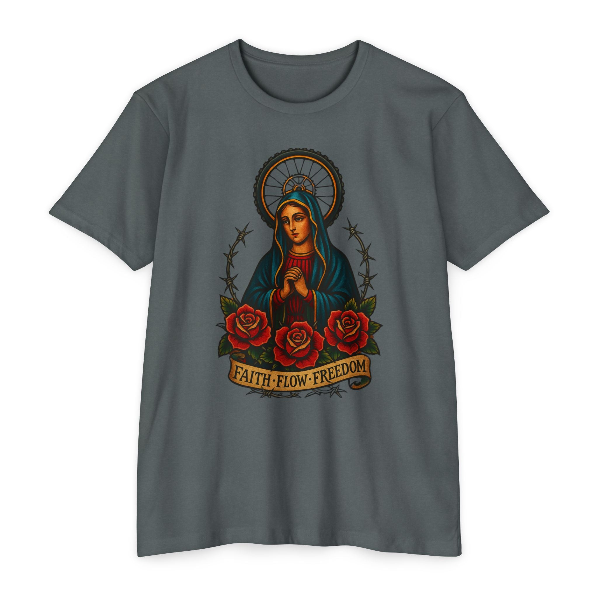 Faith Flow Freedom Men's Short Sleeve Tee - Inspirational Graphic T-Shirt