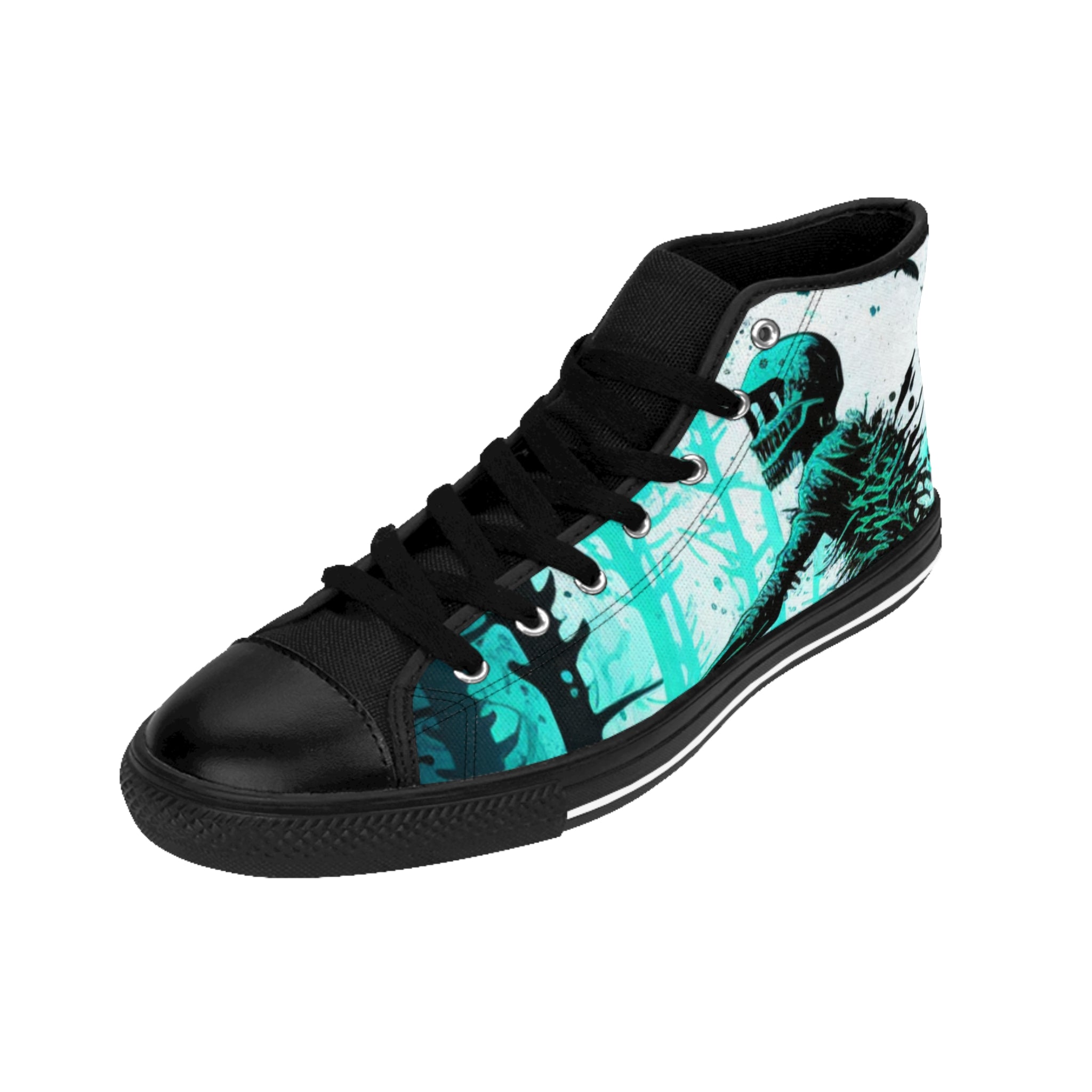 Men’s MTB Forest Splash High-Top Sneakers – Bold Rider Art, Durable Nylon Canvas