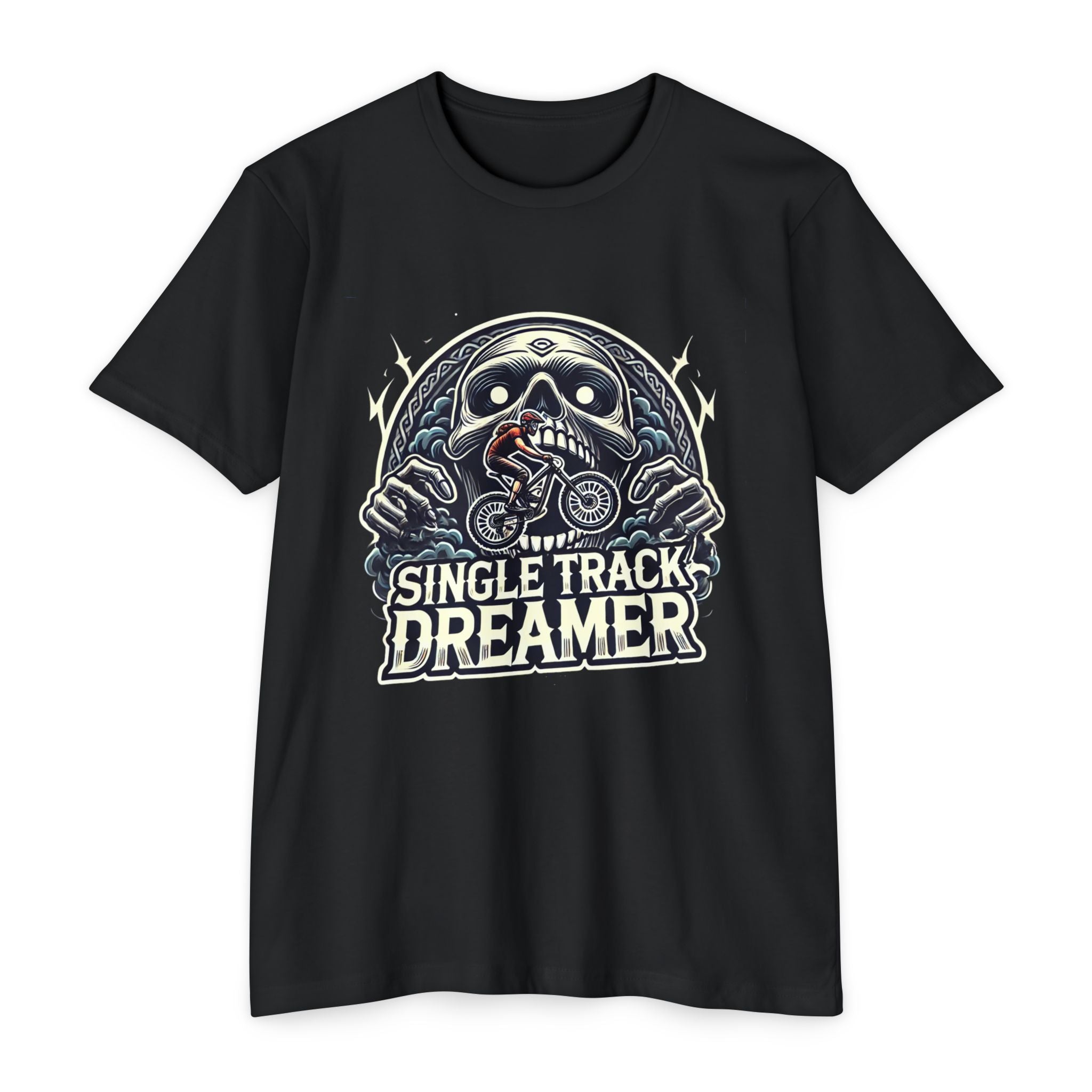 Reaper’s Descent – Single Track Dreamer Men’s CVC Jersey Mountain Bike T-Shirt