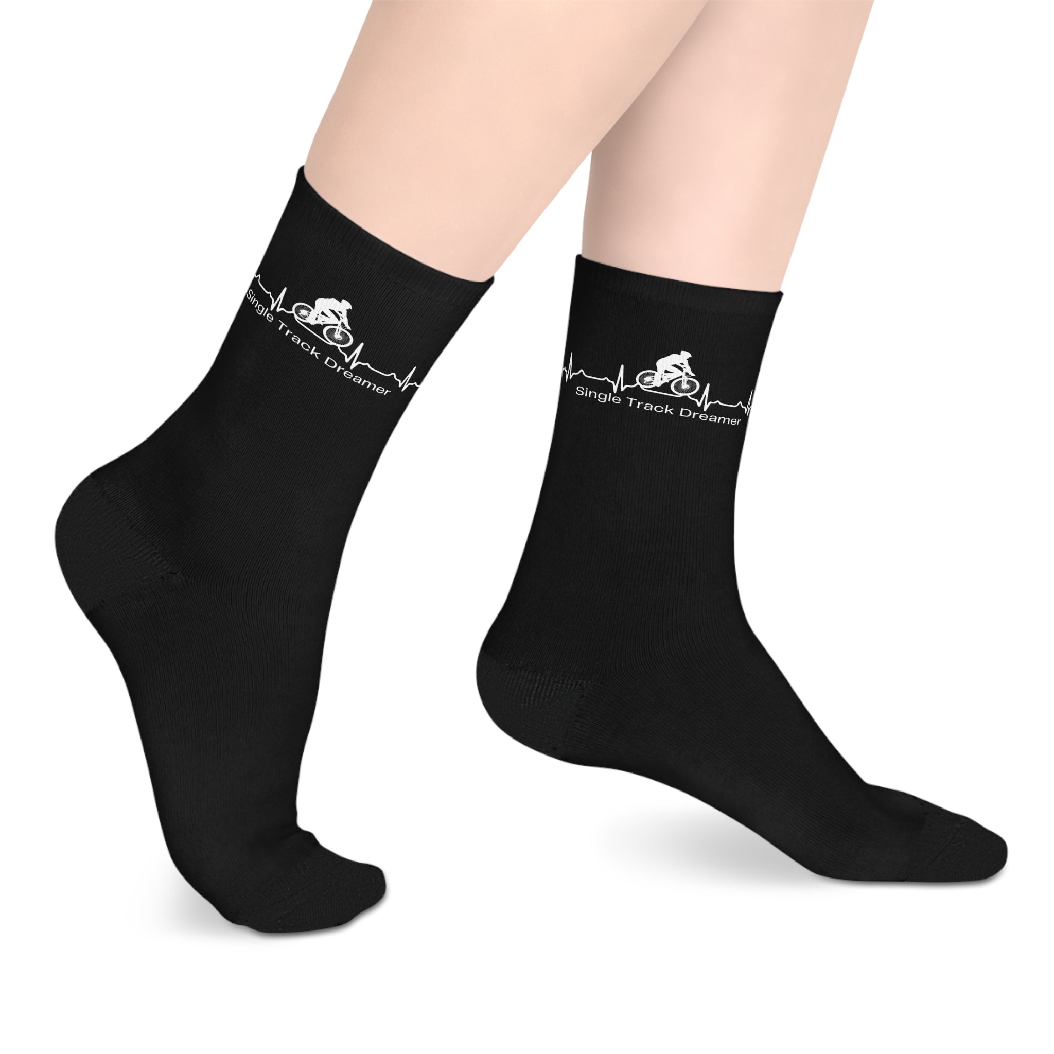 Single Track Dreamer Heartbeat | Custom Crew Socks