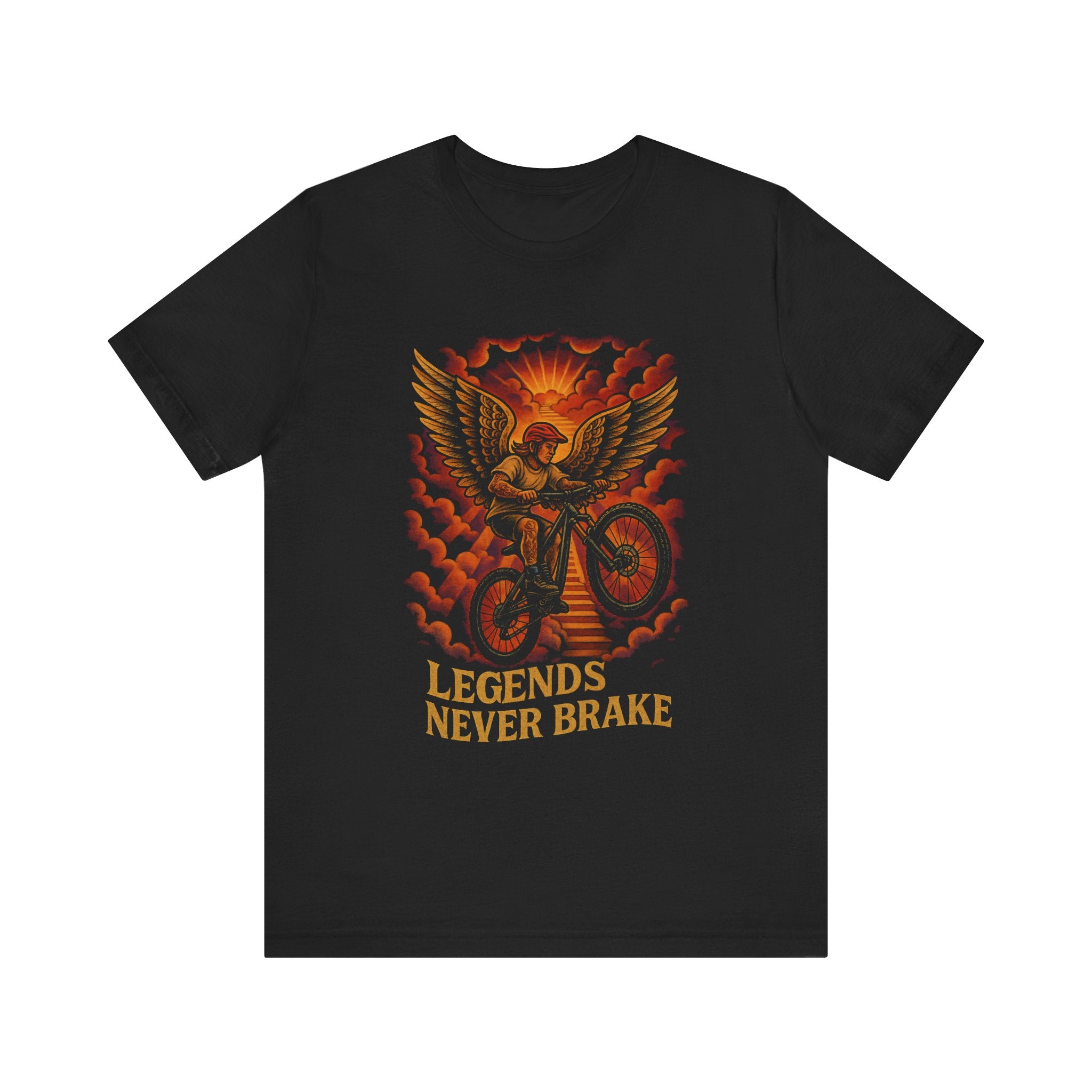 Legends Never Brake Bicycle T-Shirt - Unisex Jersey Tee for Cyclists
