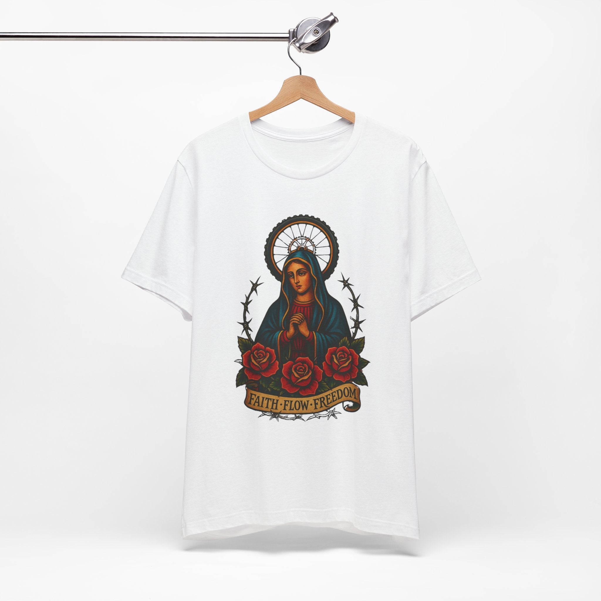 Faith Flow Freedom Men's Short Sleeve Tee - Inspirational Graphic T-Shirt