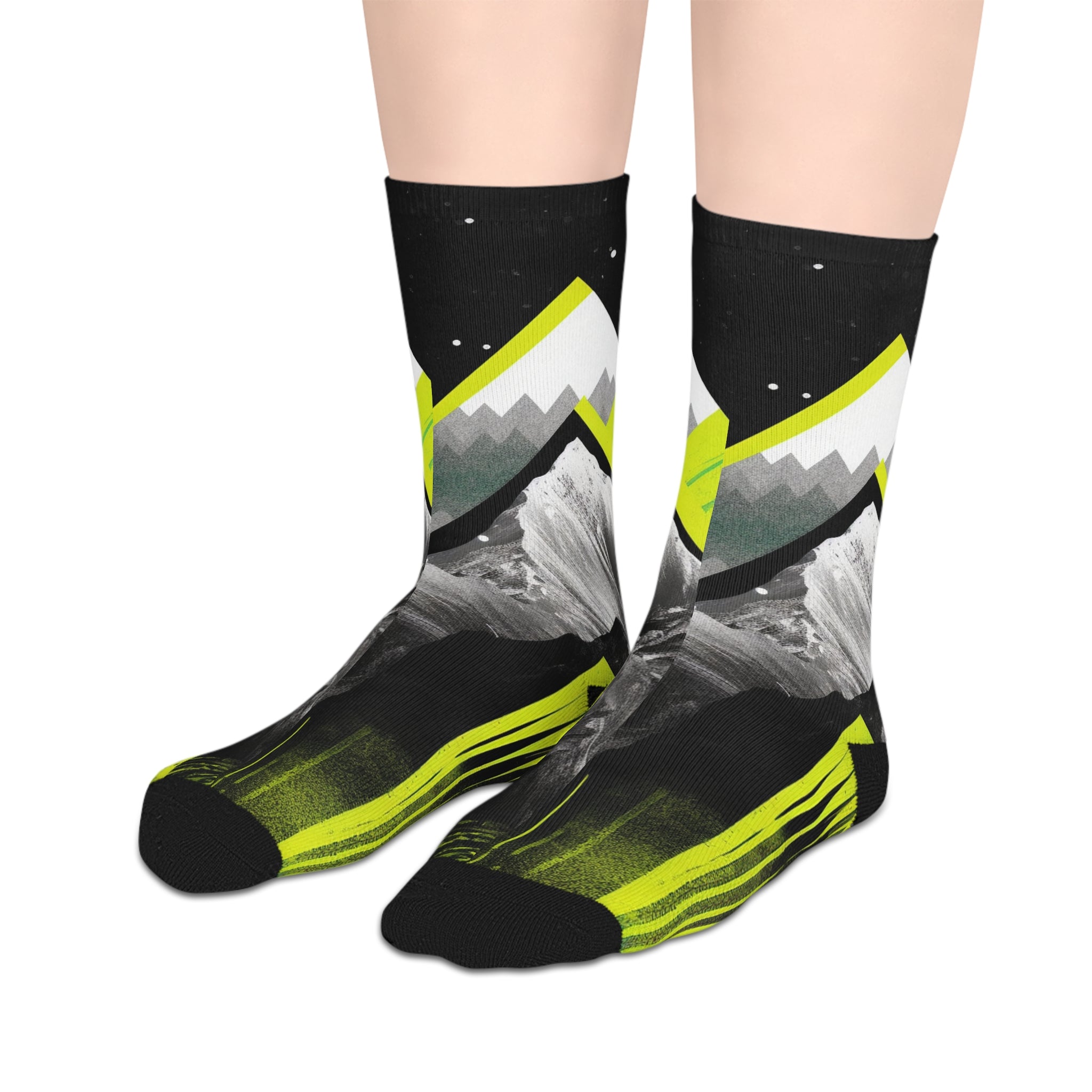 Neon Trail Crew Socks – Mountain Bike Graphic Performance Socks