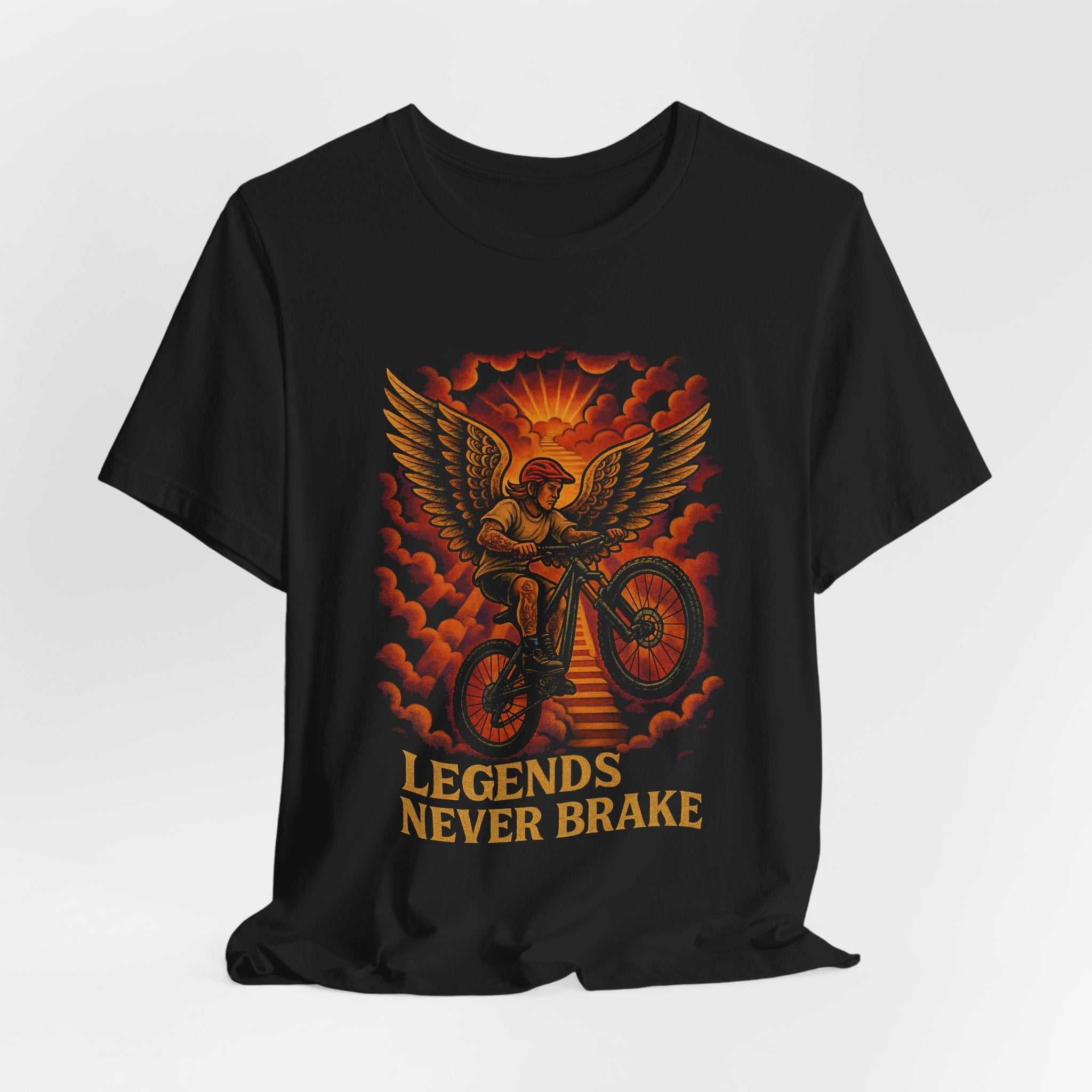 Legends Never Brake Bicycle T-Shirt - Unisex Jersey Tee for Cyclists