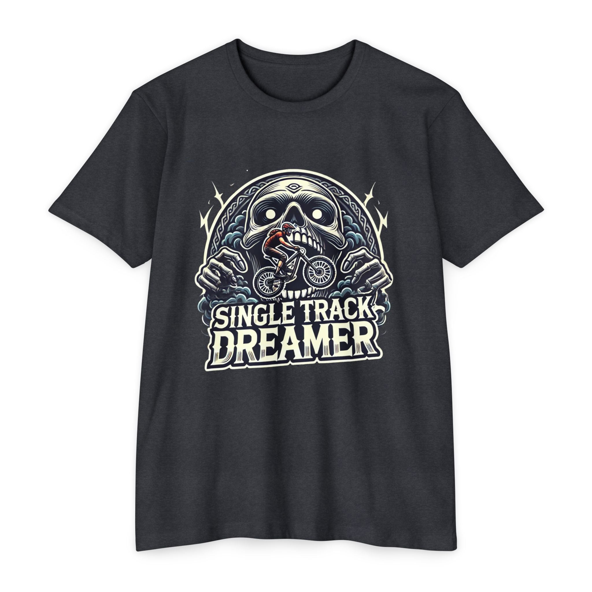 Reaper’s Descent – Single Track Dreamer Men’s CVC Jersey Mountain Bike T-Shirt