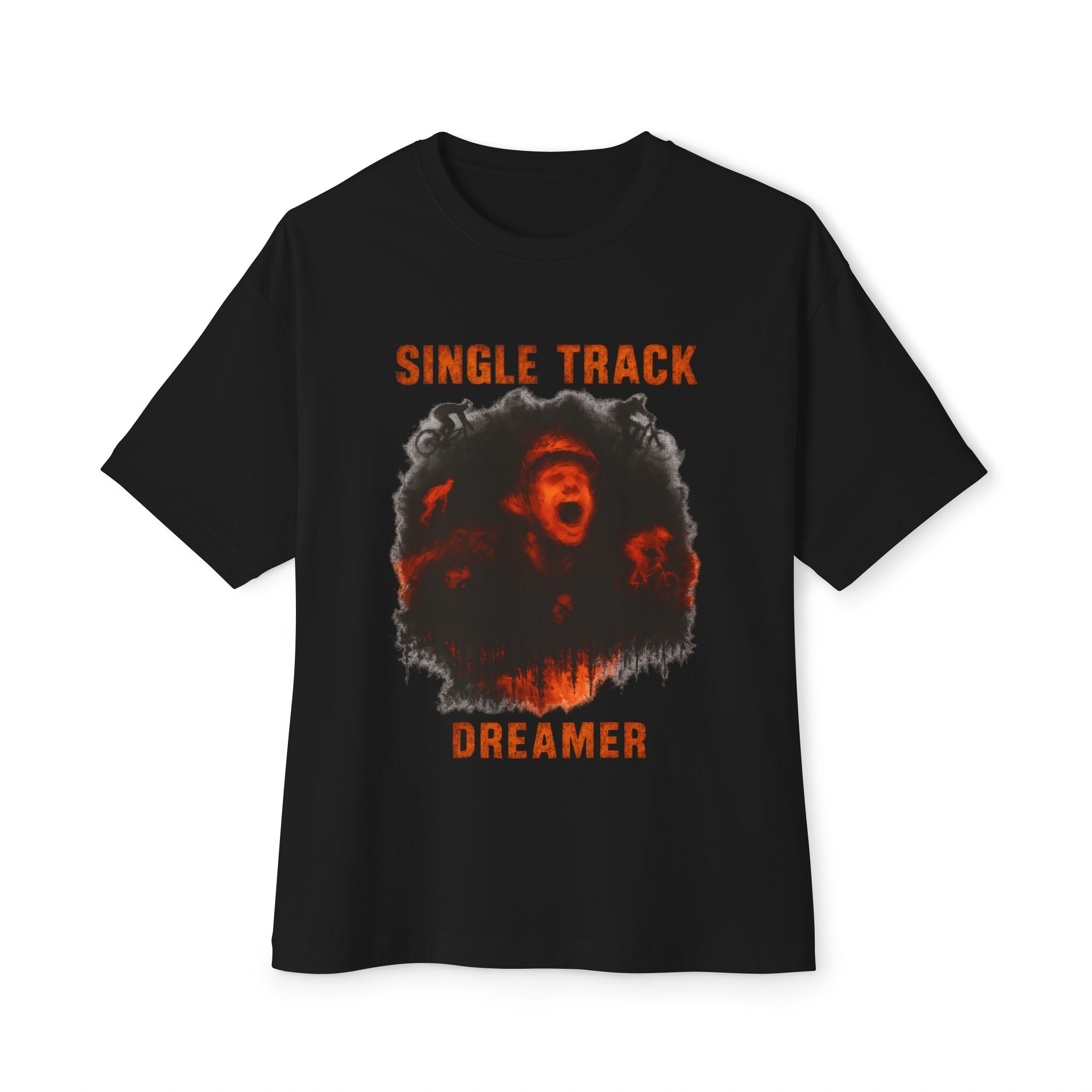 Single Track Dreamer Oversized Tee - Men's Graphic T-Shirt for Mountain Bikers