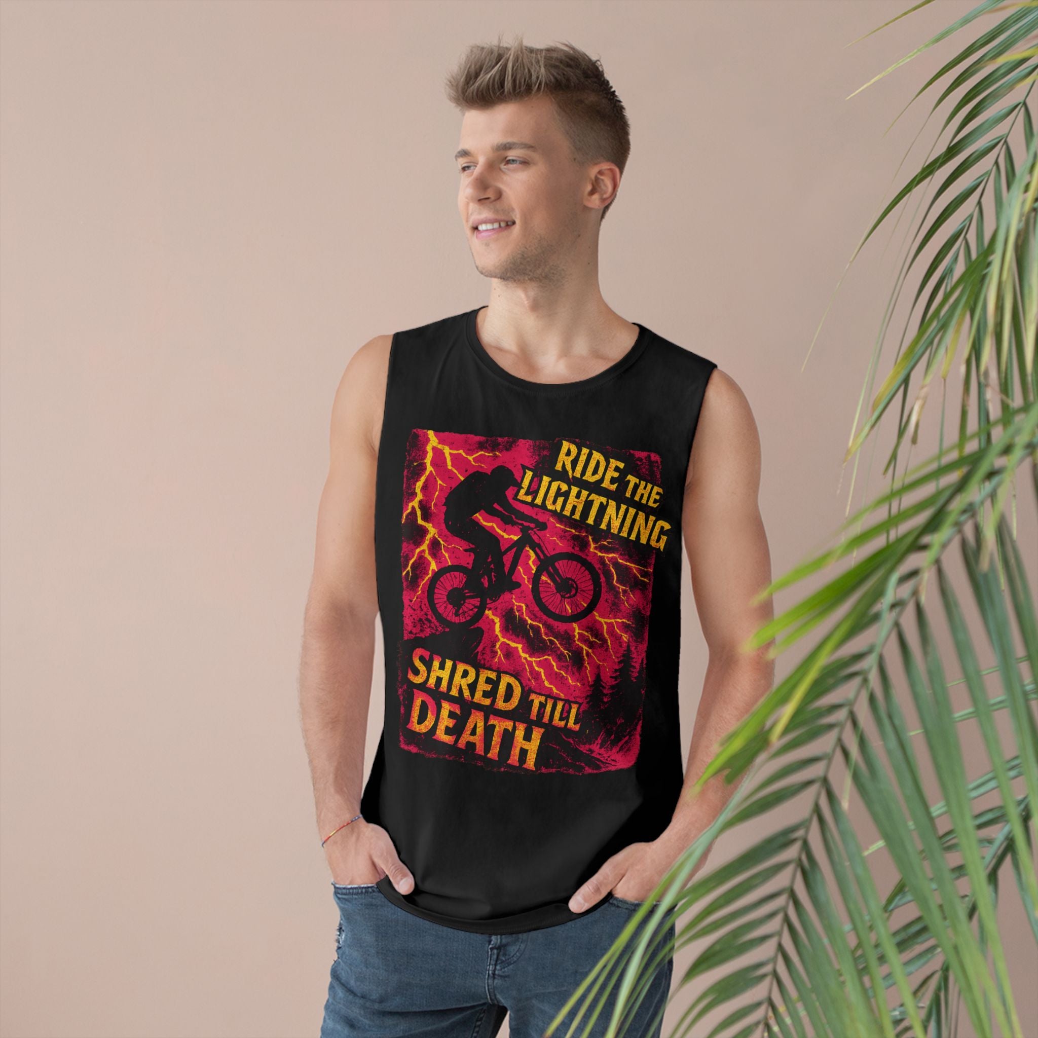 Ride the Lightning Men's Tank - Shred Till Death MTB Tank Top